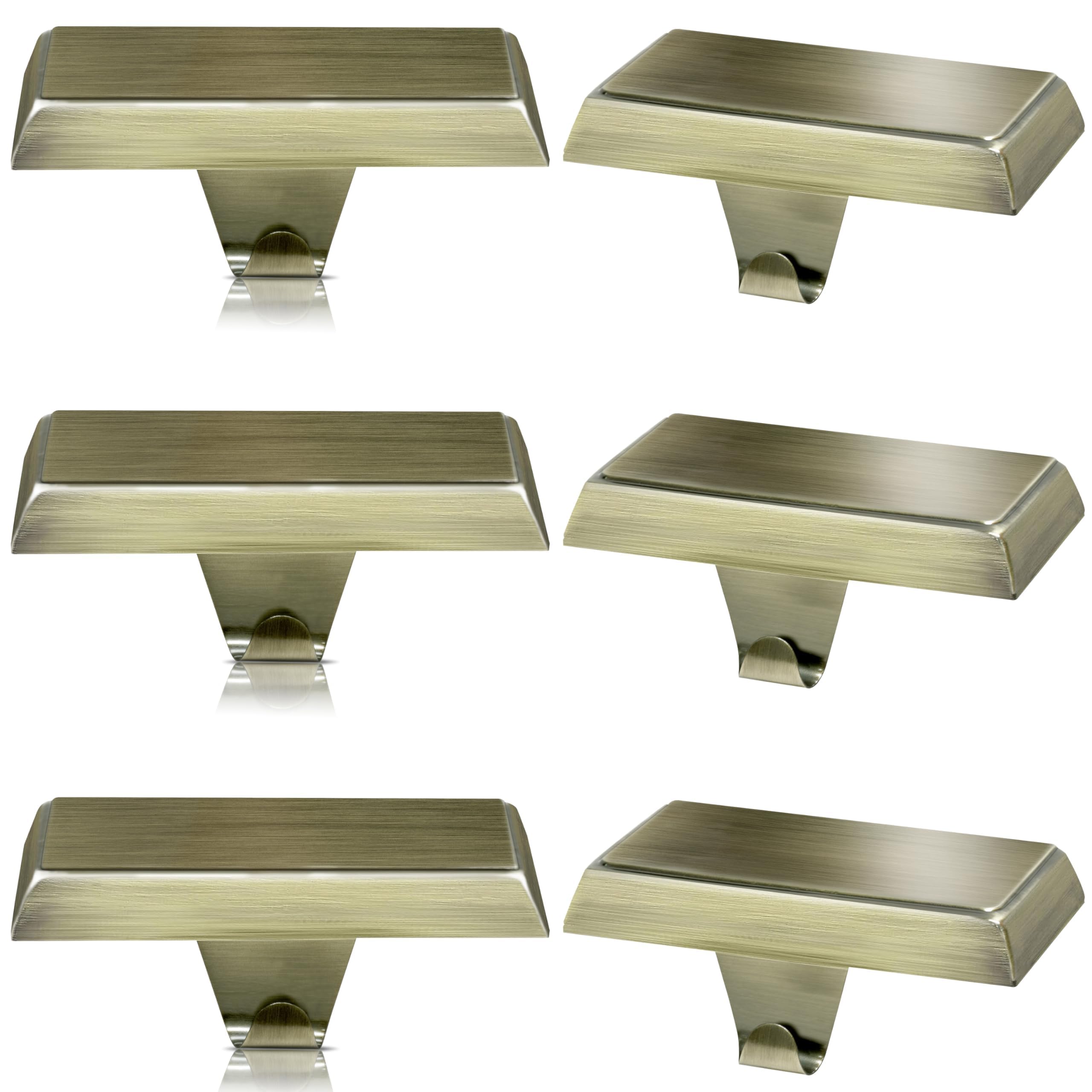 OCTERIC Christmas 6 Pcs Bronze Stocking Holders Mantel Hook