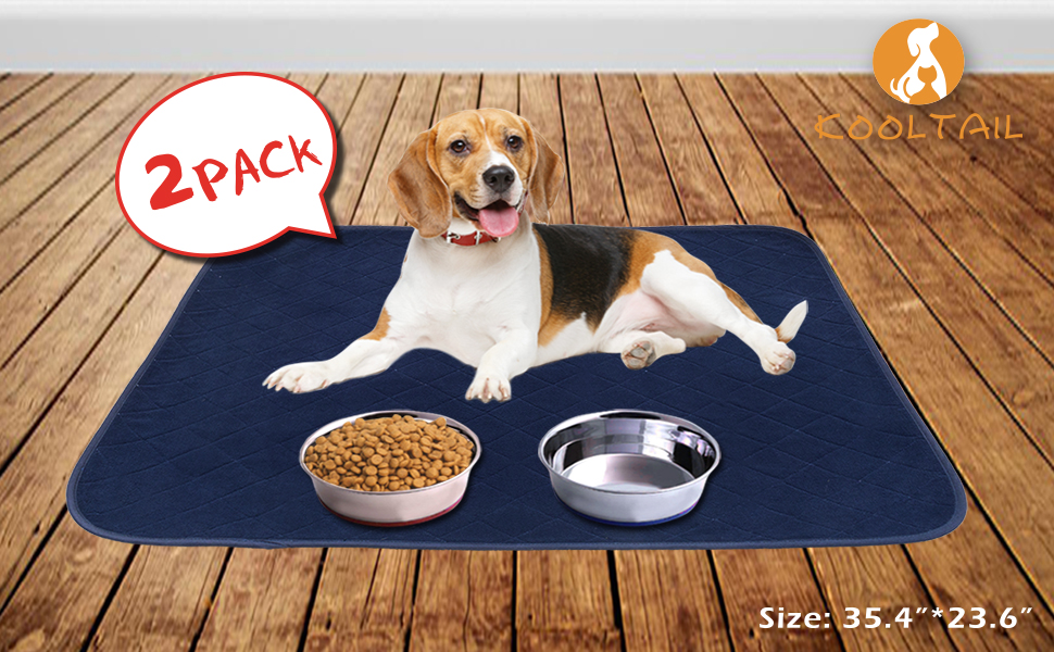 KOOLTAIL Waterproof Dog Food Mat Non-Slip 2 Pack - Absorbent Dog Bowl Mat Large Dogs Feeding Mat Washable Puppy Pee Pads… - Image 7