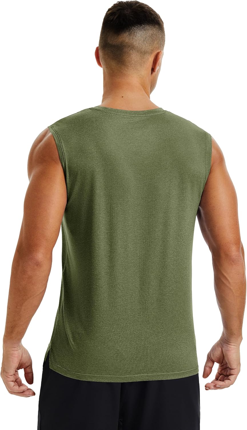 MAGCOMSEN Men's Tank Tops Moisture Wicking Workout Quick Dry Athletic Gym Muscle Running Sleeveless Shirts - Image 2