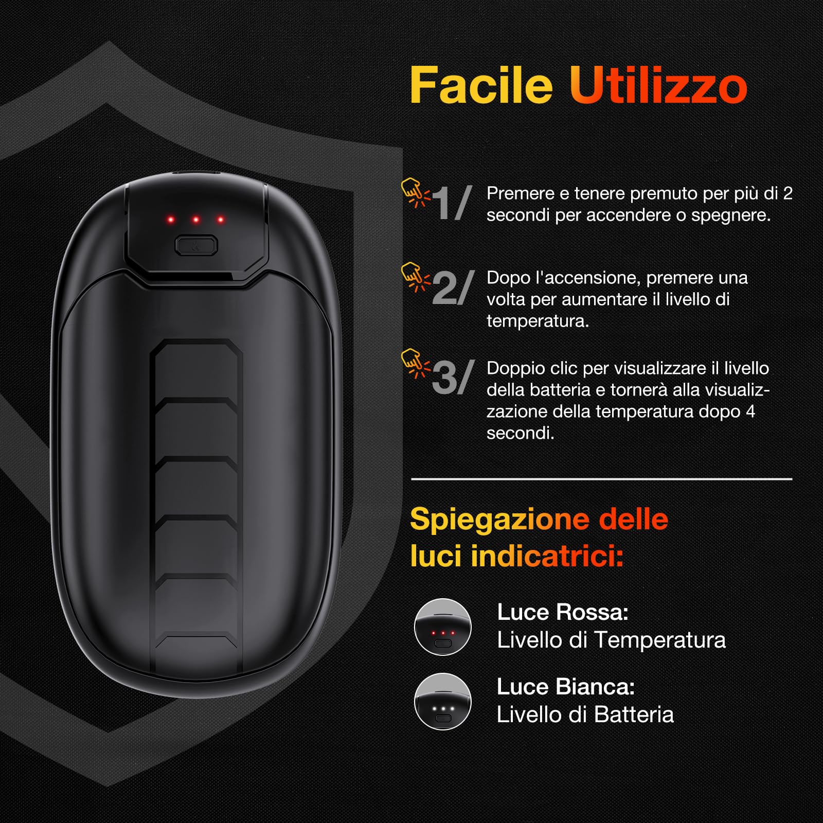 Scaldamani ricaricabile, magnetico, elettrico, 7 ore, 3 livelli di calore fino a 56 °C, ricarica USB-C, per Raynauds, golf, sport all'aria aperta, regali tecnici per lui e lei