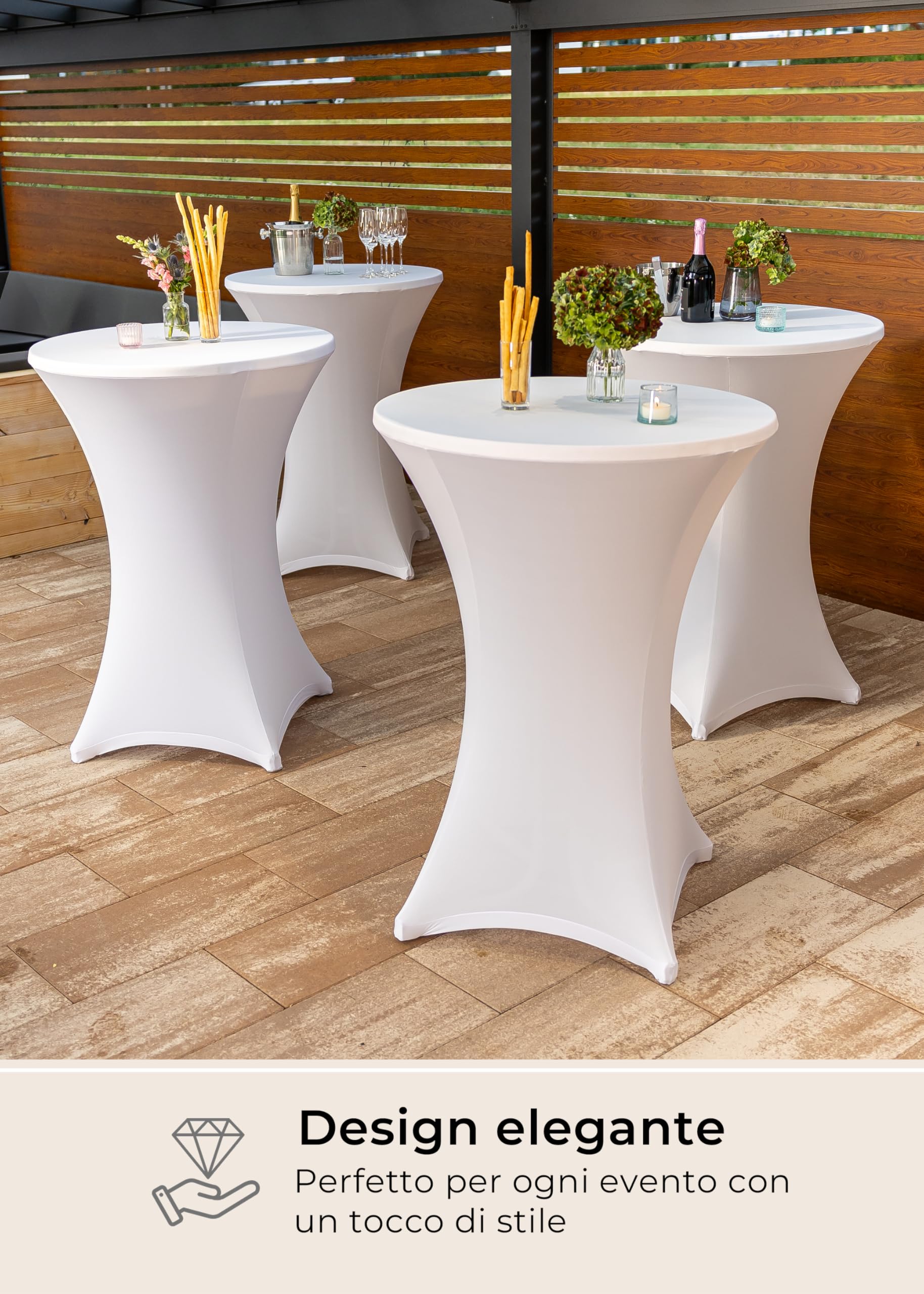 Gräfenstayn 2 Fodere per tavolino da Bar Diana Certificate Öko-Tex Siegel Standard 100 - di Diversi Colori e Dimensioni per tavolini del Diametro di Ø60 cm • Ø70 cm • Ø80 cm 30590 (Bianco, Ø 60)