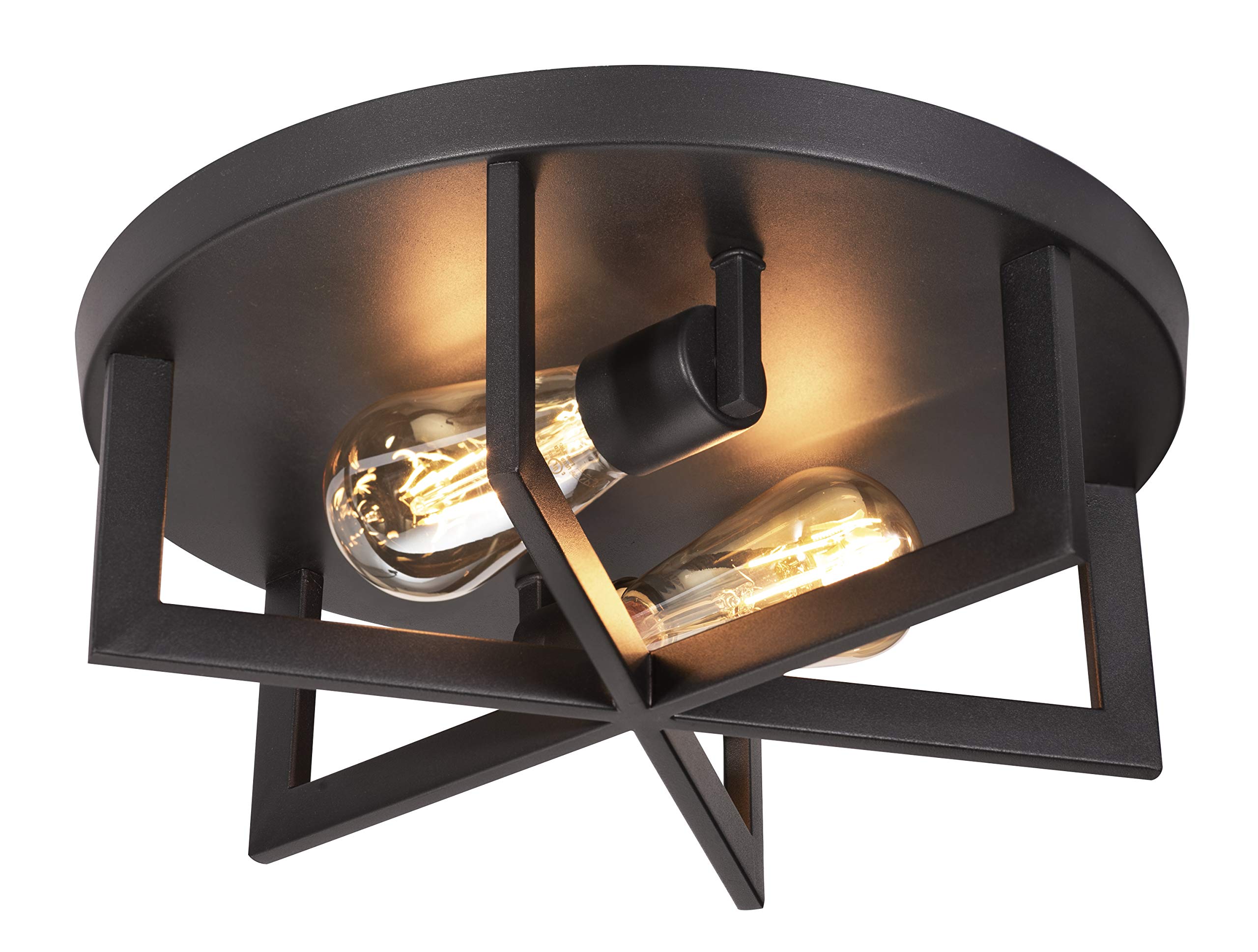 Rivers - 2-Light Flush Mount - Black Finish