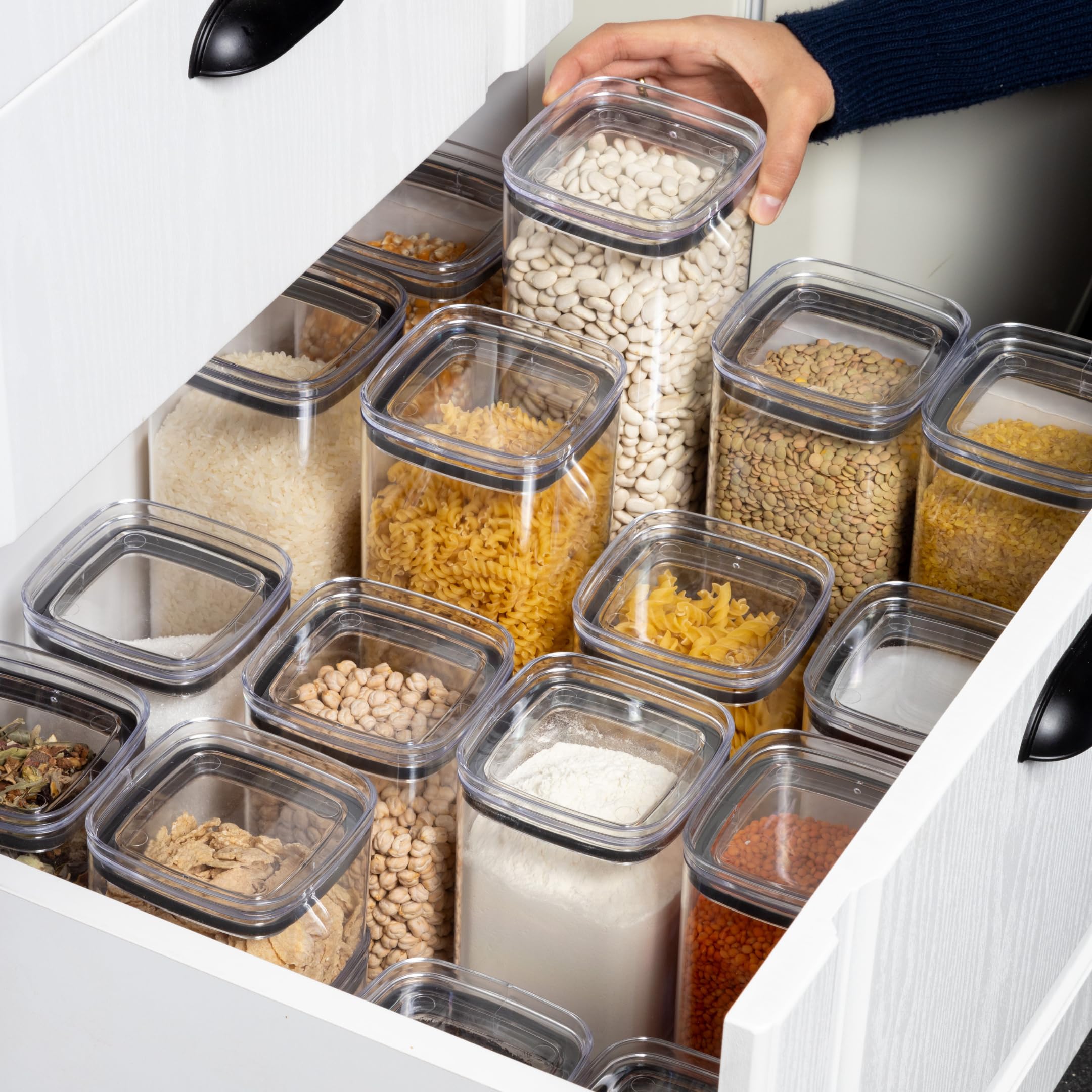 24-teiliges Vorratsdosen Set, Luftdicht, BPA-frei, Transparent, Größen: 700 ml, 1000 ml, 1400 ml, 2100 ml