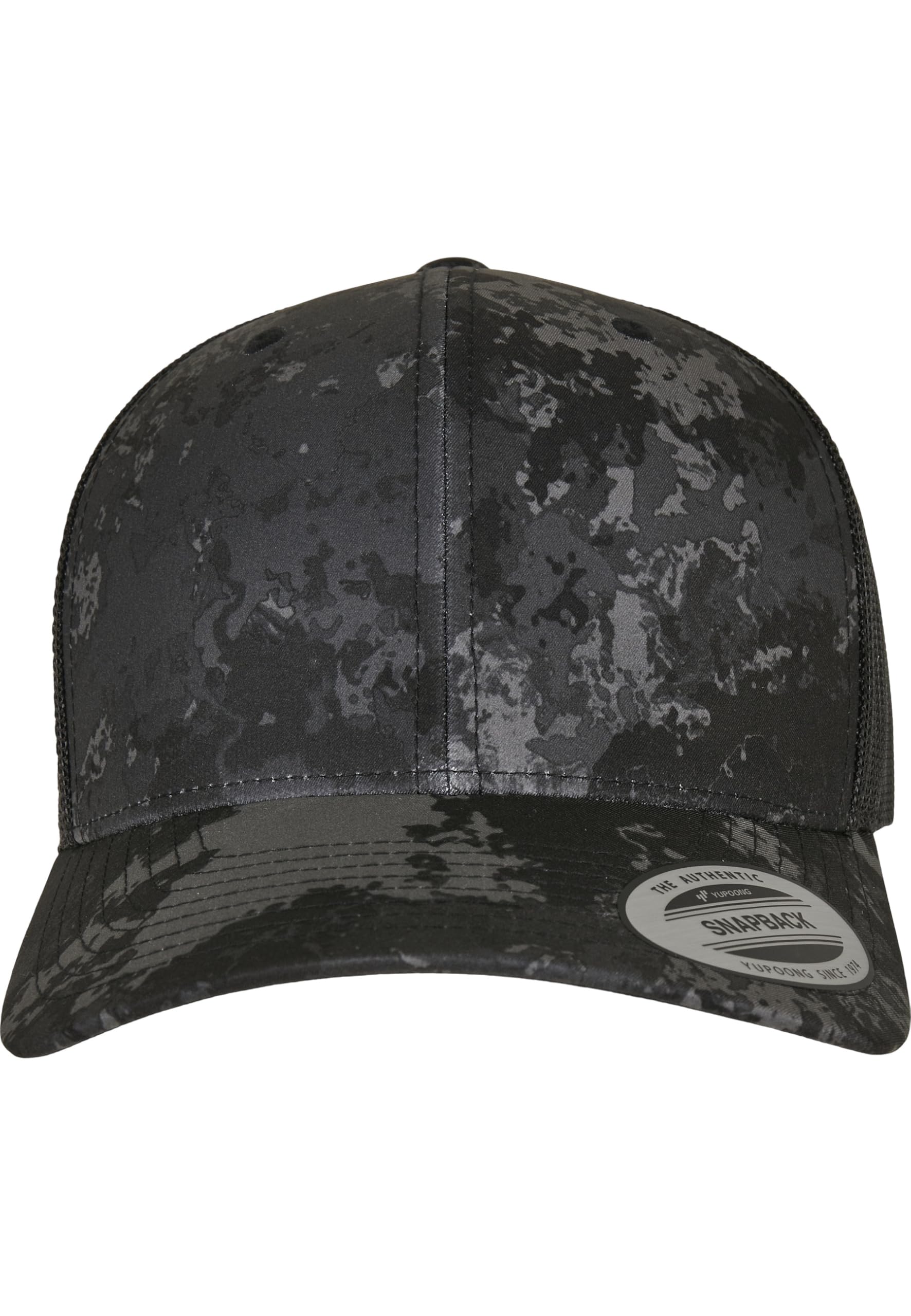 Flexfit Veil Camo Retro Trucker Cap Baseball, Black, One Size