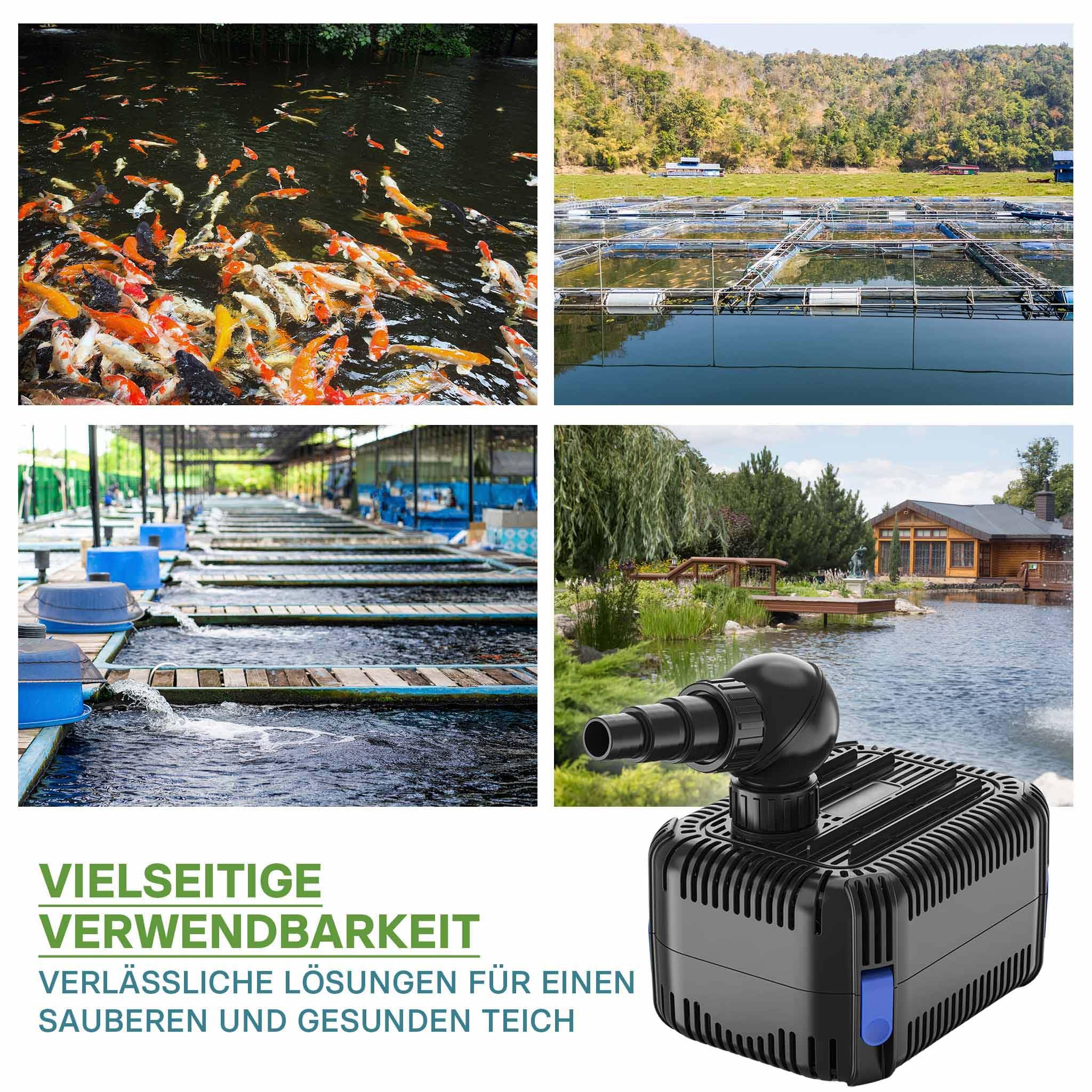 SunSun CDF-3800 Pompa per laghetti 24 V CC 3600 l/h 20 W, pompa per ruscelli con protezione integrata contro il blocco e il funzionamento a secco