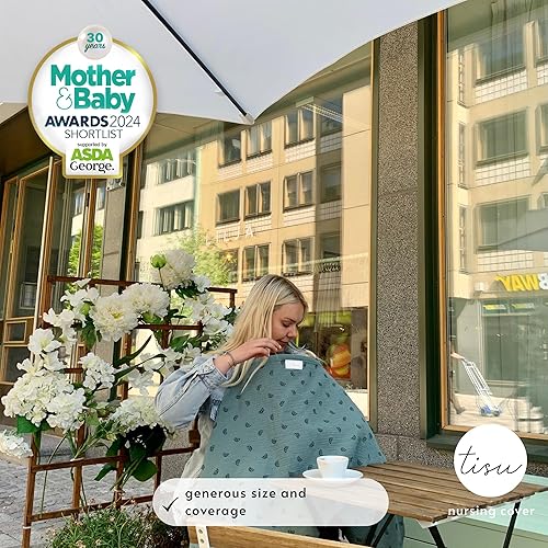 Miniatura 32 de TISU - Funda de lactancia para lactancia materna y bombeo | Funda de cochecito de asiento de automóvil multiusos | Algodón de muselina suave