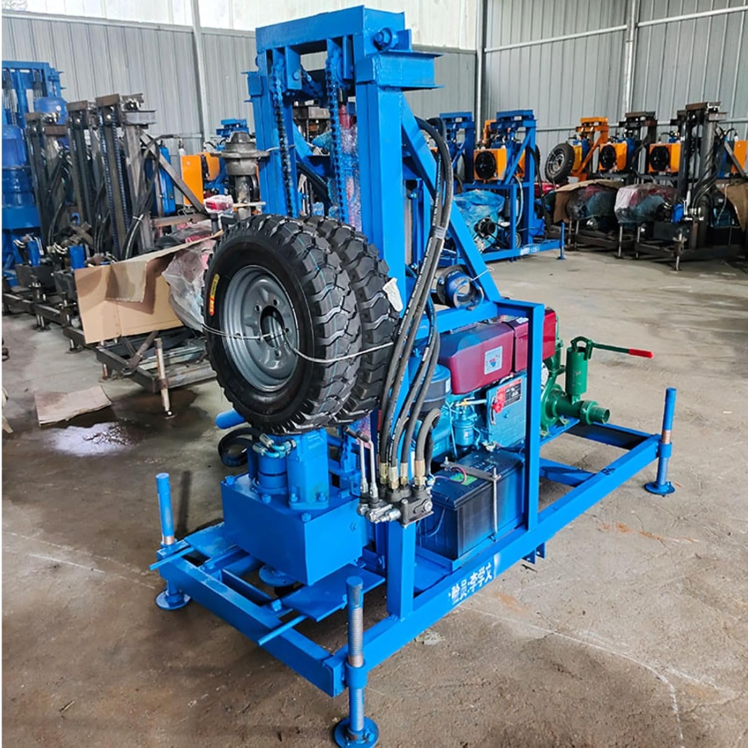 200M Portable Hydraulic Borehole Drill Rig, Easy Transport Water Well Drilling Machine Crawled Borehole Machine for Backyard Installation & Small Farm Irrigation