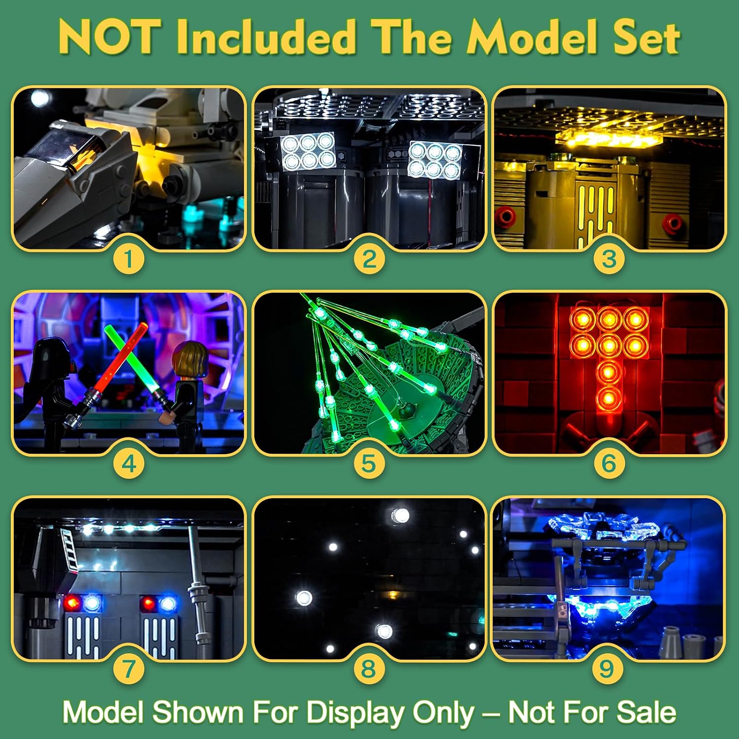 LocoLee Light kit Compatible with Lego 75419 Death Star - No Model Only Light, LED Lighting Accessories Compatible with Lego 75419 (RC Version)