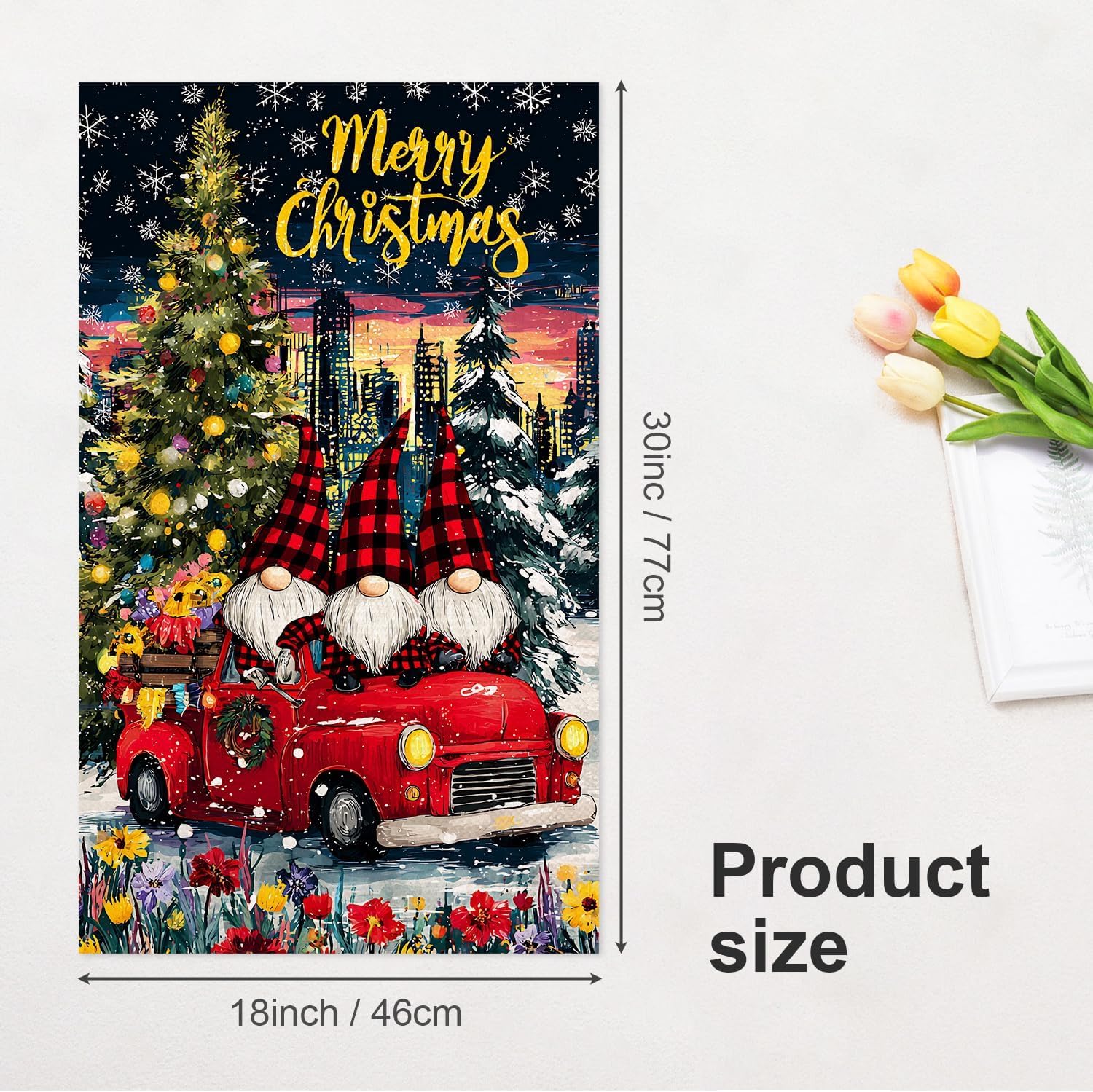 Christmas Kitchen Towels – Holiday Dish Towel with Poinsettia, Reindeer & Christmas Tree Print, Cotton Tea Towels for Festive Farmhouse Kitchen Décor, Holiday Baking & Cleaning Gift - Image 3