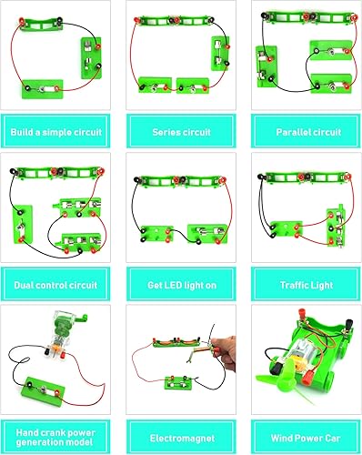 Miniatura 2 de EUDAX Kit de circuito de aprendizaje de laboratorio de ciencias de física, juego de experimentos de electricidad, circuitos de construcción para