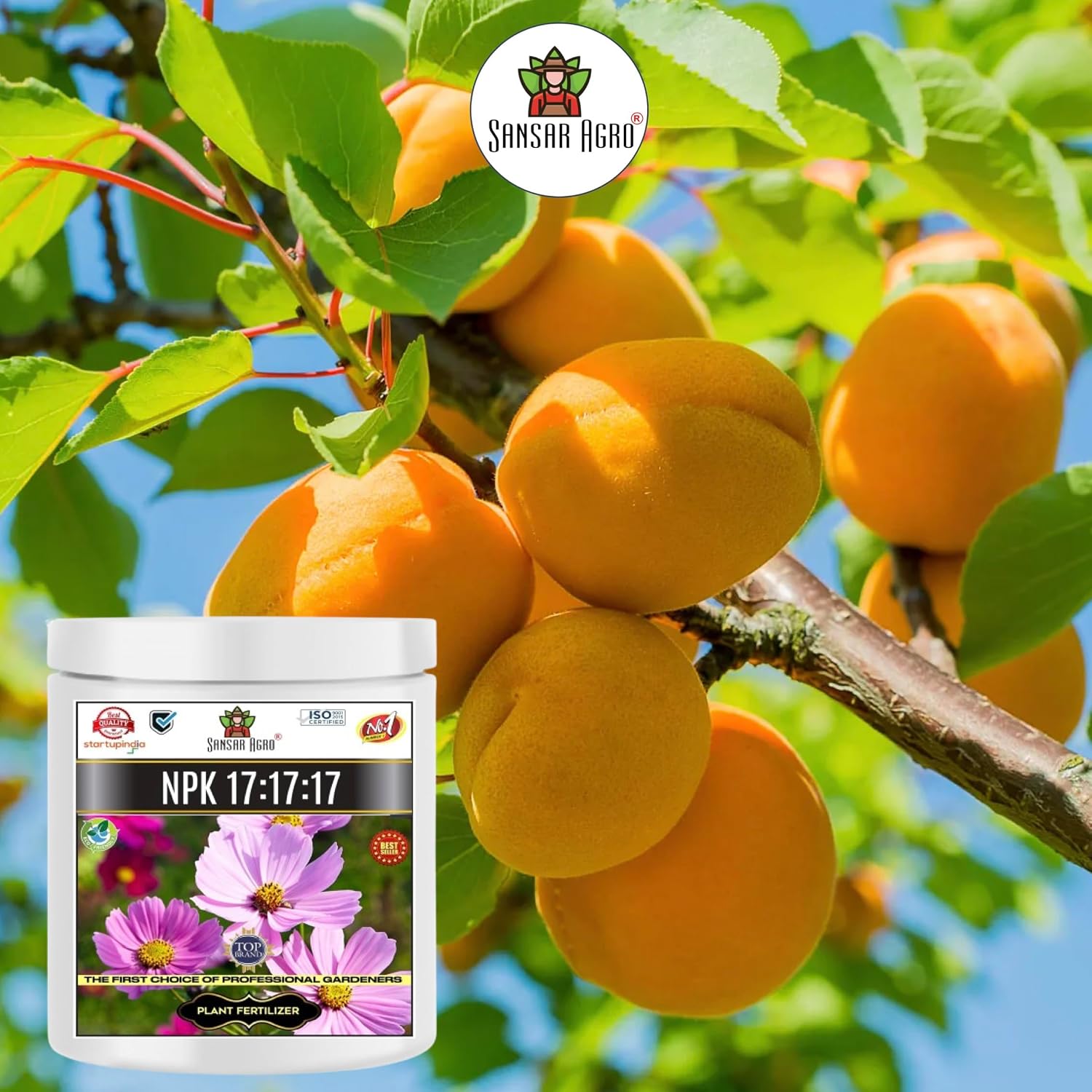 Sansar Agro® NPK 17:17:17 Fertilizer for Plants. (200 gm)