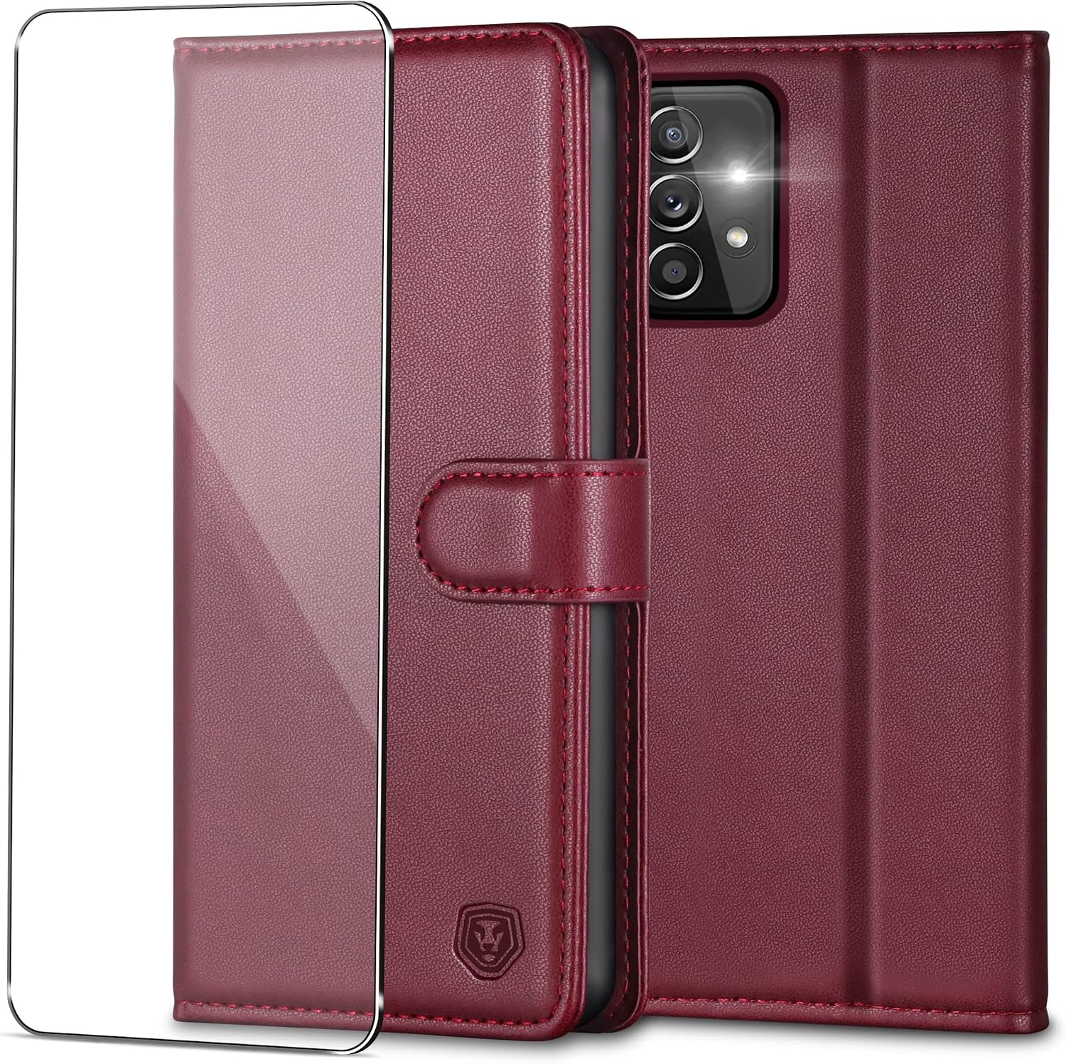 Leder Flip Hülle Für Nokia 3.4 Mit 2x Panzerglas - PU Leder Wallet Case In Schwarz