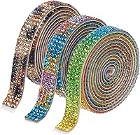 Vista 16 de MECCANIXITY 3 rollos de cinta de diamantes de imitación autoadhesiva de 0.315 pulgadas para proyectos de artes y manualidades, pasteles de boda