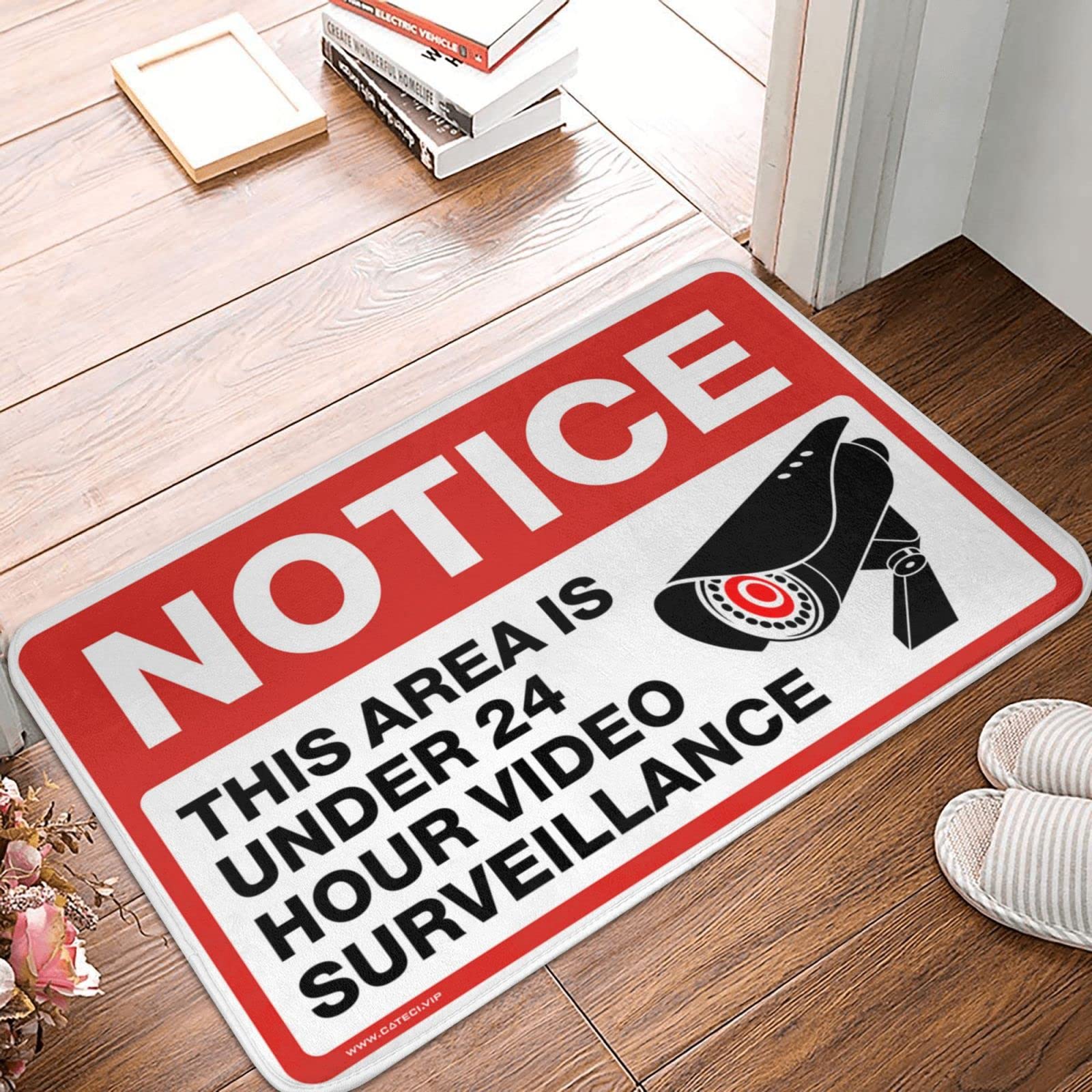 Tapis de sol d'été 65x90cm vidéosurveillance 24h pour patio extérieur