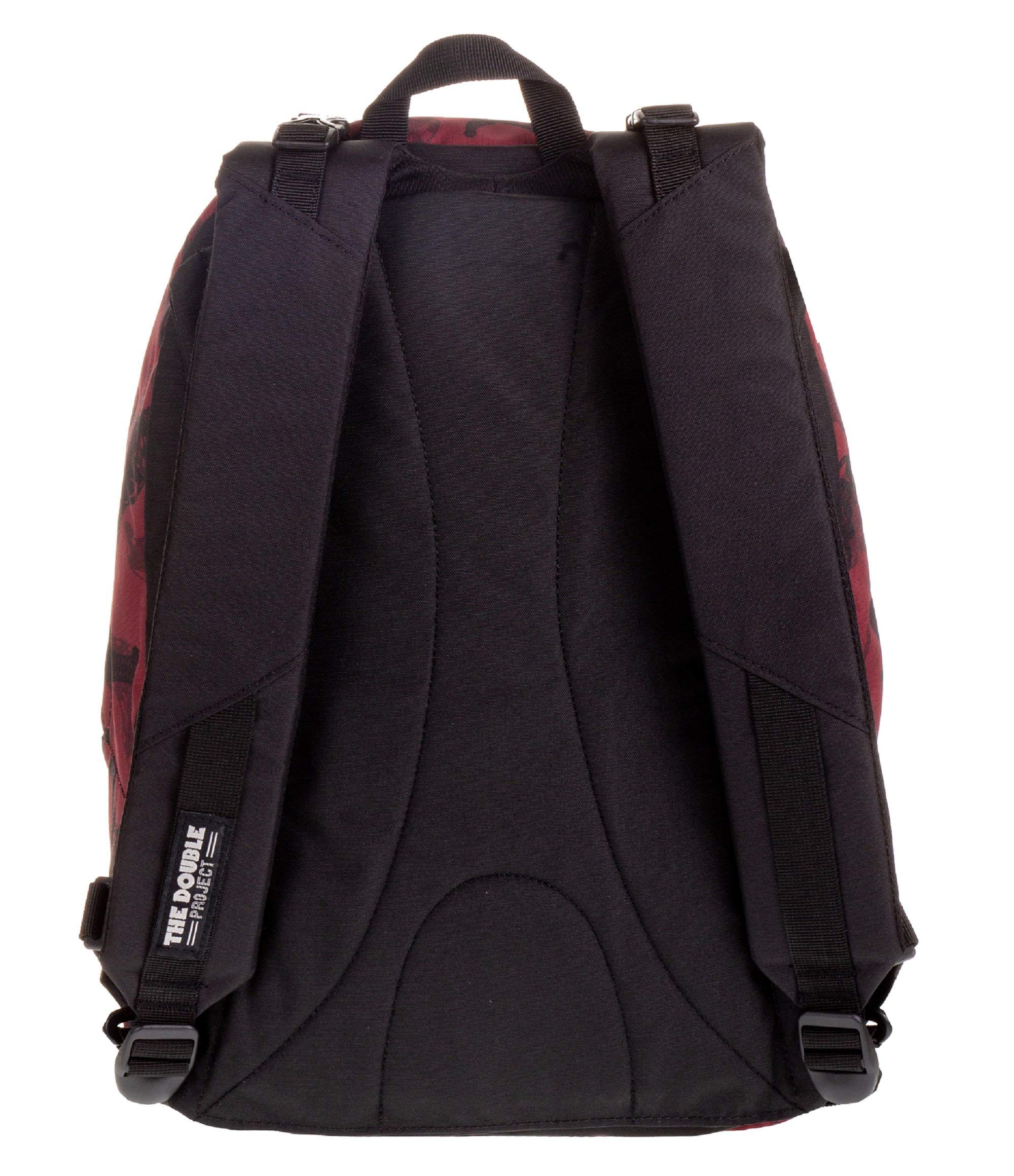 Seven Zaino Reversibile Updown, Rosso, Nero, Cuffie incluse, Per bambini, Bambine, Ragazzi e ragazze, Scuola e tempo libero
