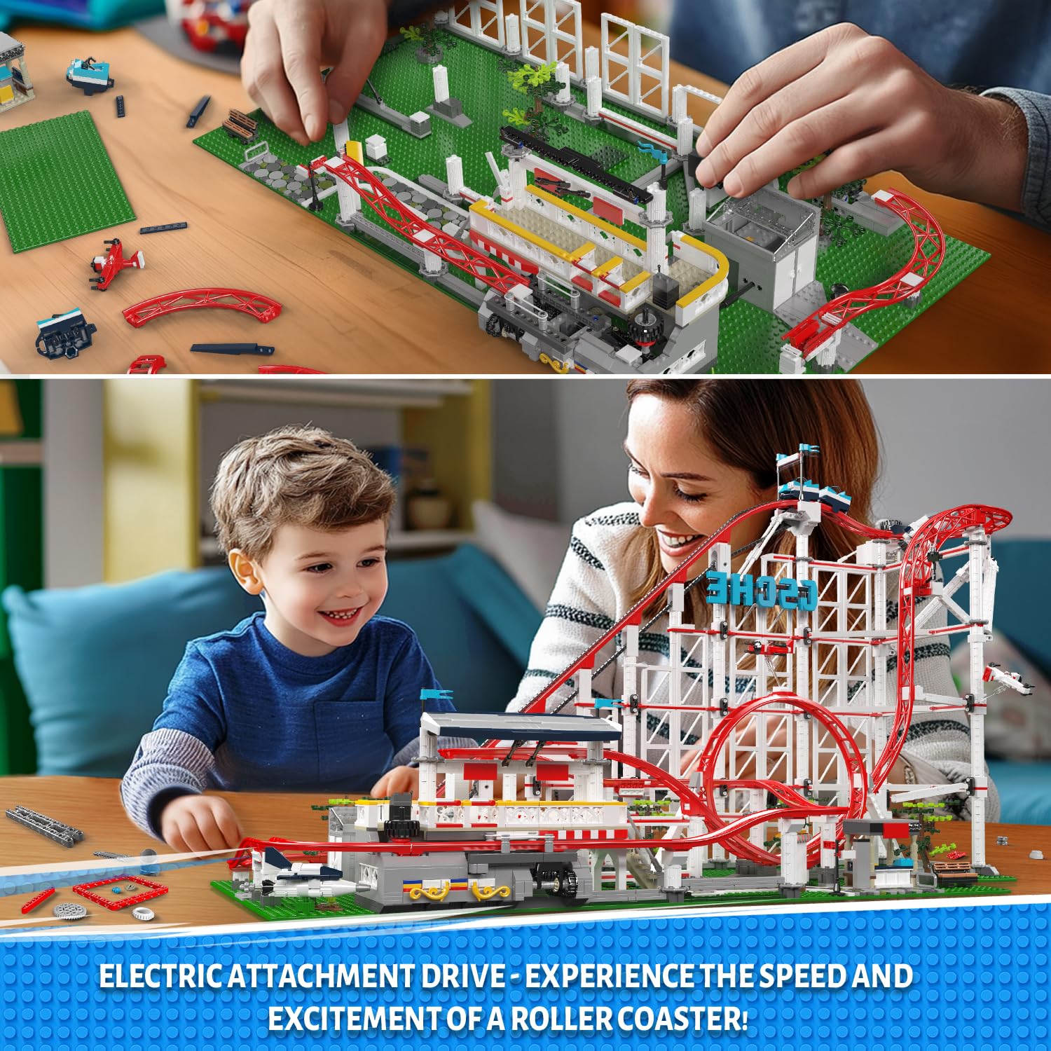 Mould King 11014 Piezas de construcción de montaña rusa con bucle, 3646 piezas Expert Loop Coaster juguete de construcción, juego de técnica de bloques de construcción con motor para parque de