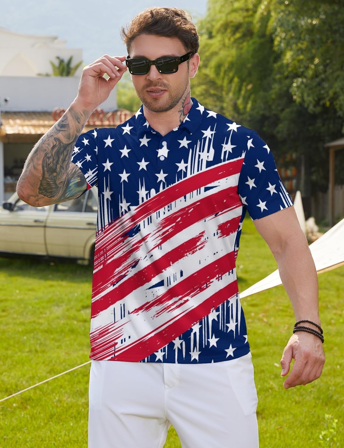 Funny Golf Polos for Men Print Short Sleeve Shirts Athletic Golf Polos Short Sleeve Golf Gifts