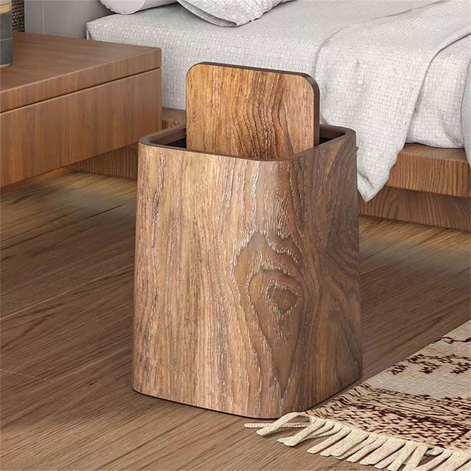Pattumiera Quadrata con Coperchio per Controllo degli odori Pattumiera per Un Ambiente Pulito e igienico Pattumiera con Coperchio Basculante Pattumiera retrò