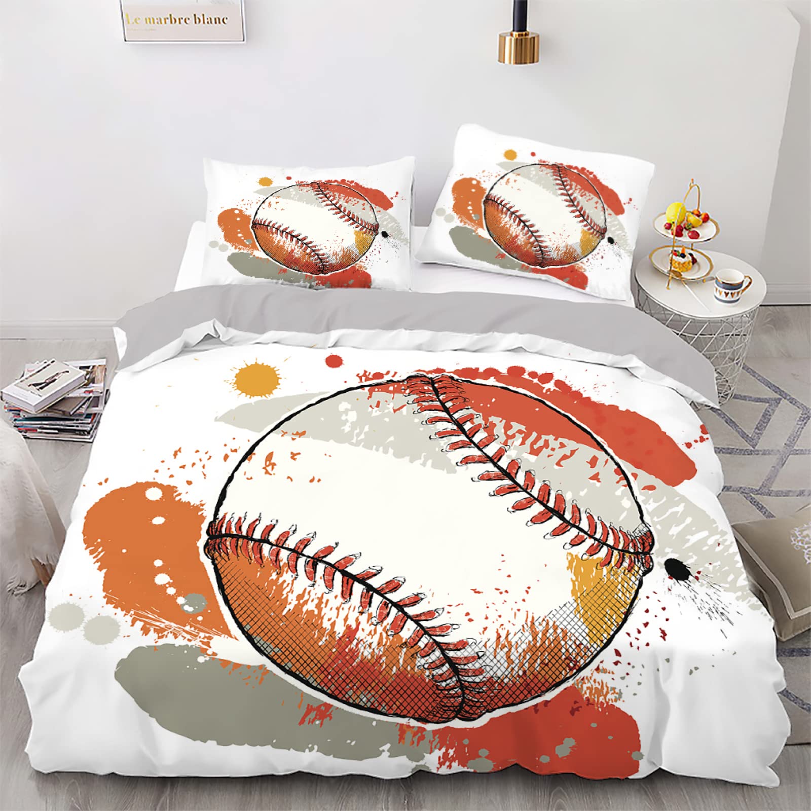 Housse de couette 90x190 boule blanche idéale pour illuminer la chambre des ados et enfants