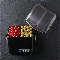 Vista 2 de San Jamar Mini barra de condimentos de cúpula con 2 compartimentos con tapa de cúpula para cocina, bar y restaurantes, plástico, 1 cuarto de galón