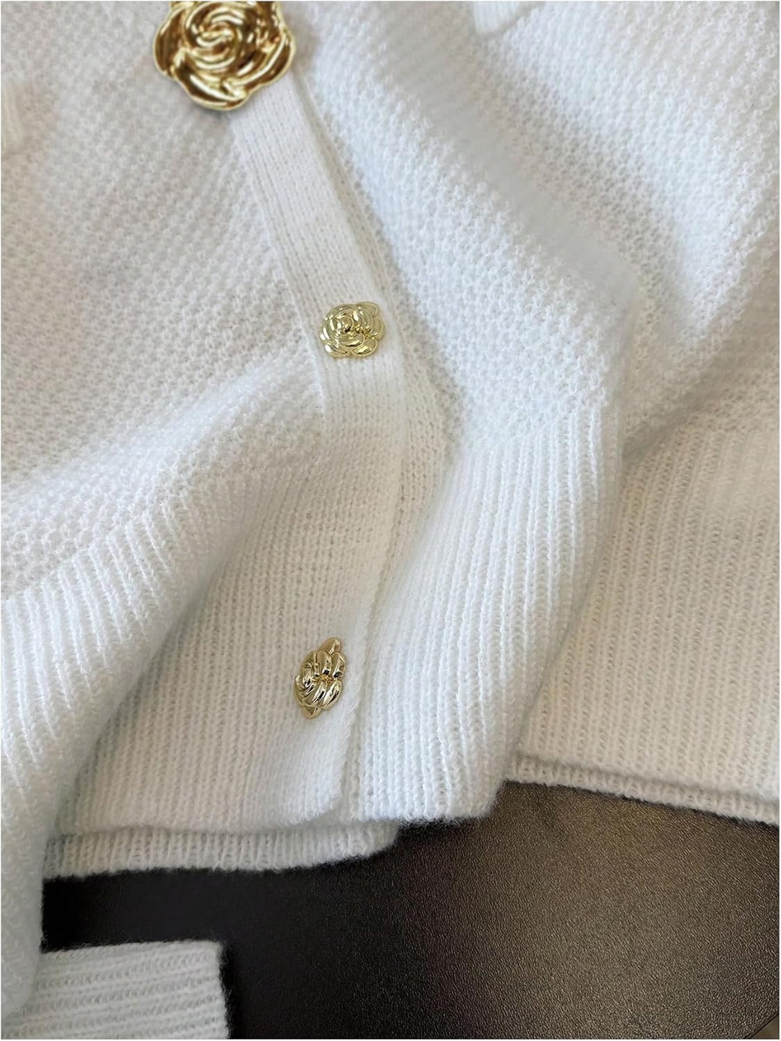 Verdusa Women's Old Money Clothes Floral Button Up Cardigan Sweaters Formal Fall Outerwear - Image 4