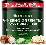 Tree To Tub Hydrating Face Moisturizer for Dry & Sensitive Skin - Water Based Hyaluronic Acid Facial Moisturizer, Face Cream for Women & Men with Aloe, Green Tea & Ginseng