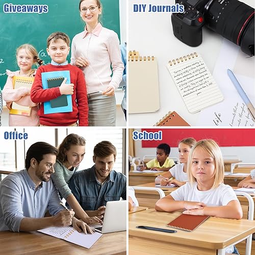 Miniatura 7 de EOOUT Paquete de 12 cuadernos de bolsillo, pequeños blocs de notas en espiral de 3 x 5 con páginas forradas, 60 hojas para accesorios de oficina en