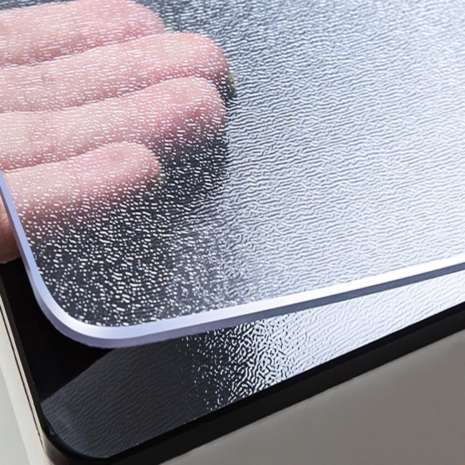 PVC Table Mat Transparent Matte - 3 mm & 5 mm, Greaseproof Scratch-Resistant Heat Resistant Waterproof - Frosted 5 mm, 80 Pack