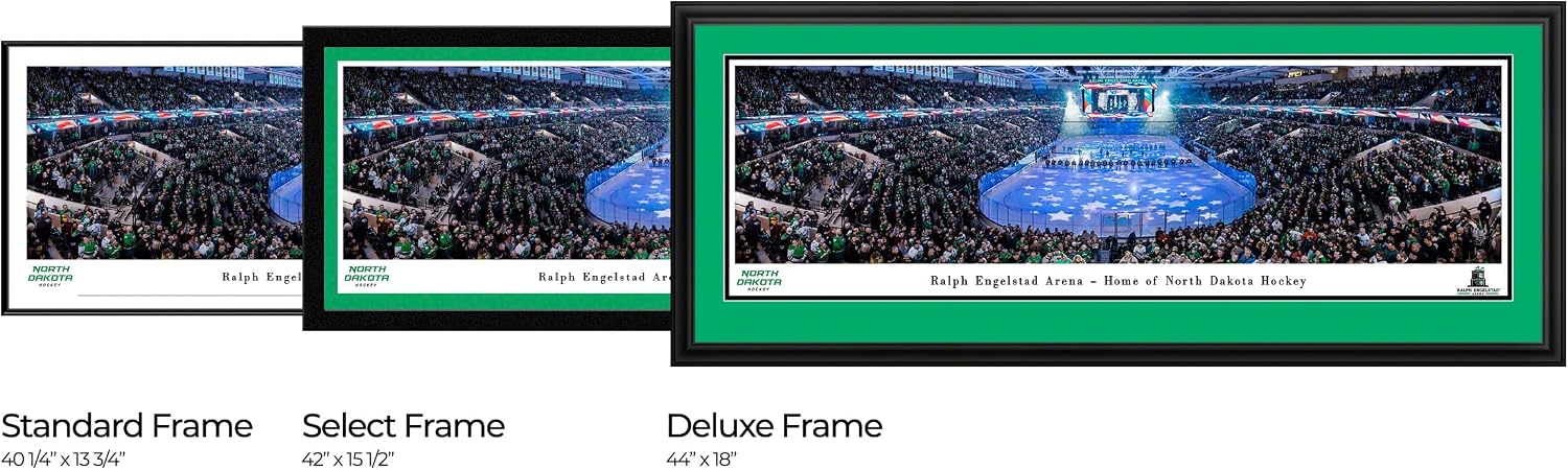North Dakota Hockey, Anthem - Double Mat, Deluxe Framed Print by Blakeway Panoramas