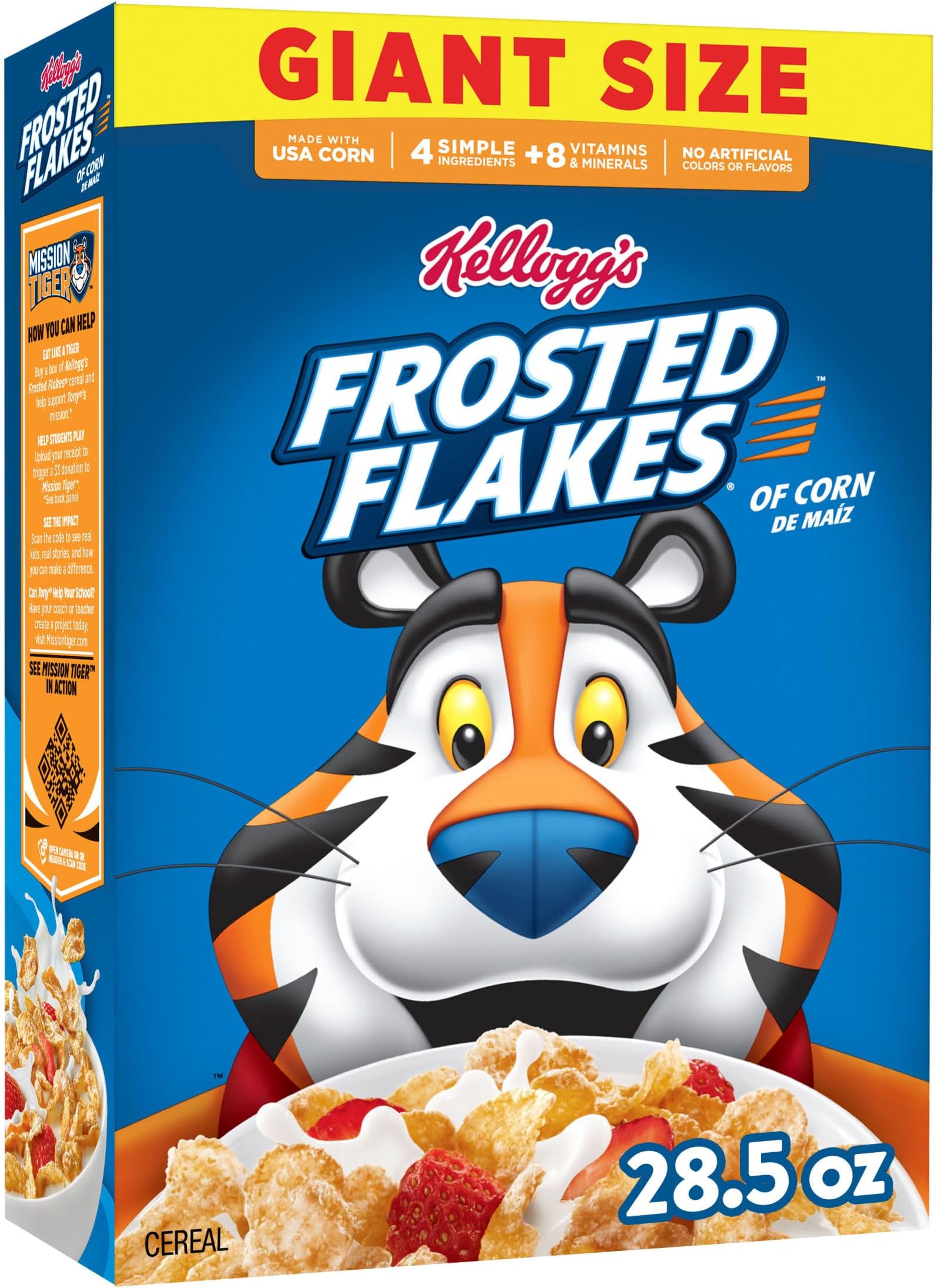 Frosted Flakes Breakfast Cereal, Fat Free, Giant Size, 28.5 oz