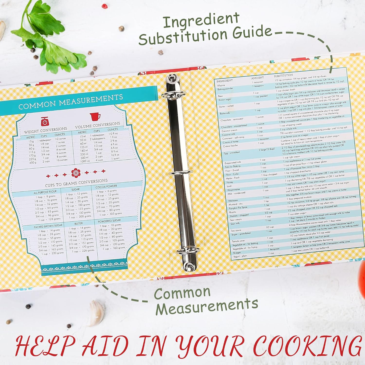 LotFancy Recipe Binder 8.5x11, Full Page, 3 Ring, with 40 Recipe Cards, 60 Plastic Page Protectors, 6 Tabbed Dividers, 32 Labels, Mothers’ Day Gift - Blank Kitchen Cookbook Binder Organizer Kit