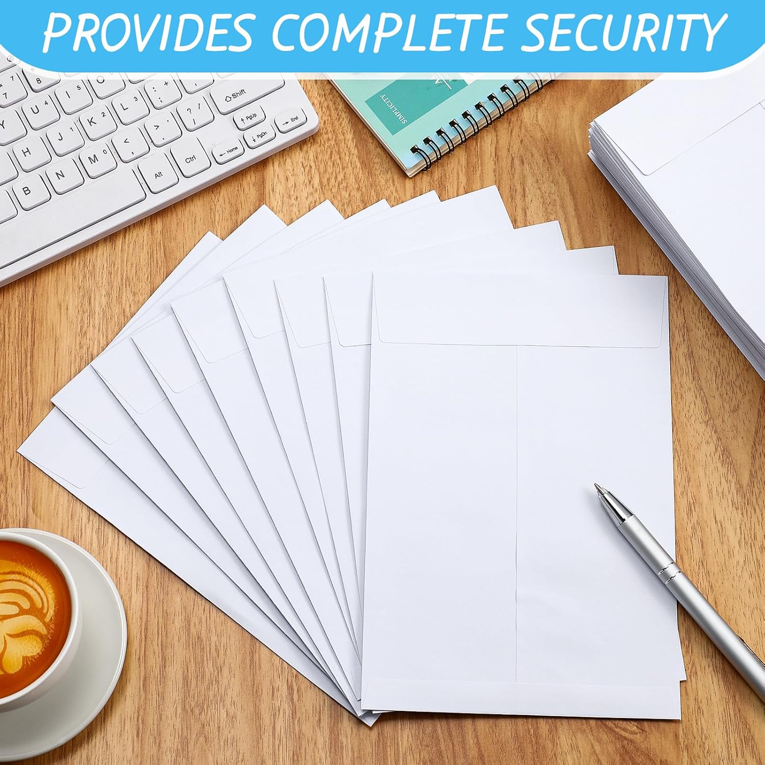 Lincia 6 x 9 Self Adhesive Security White Catalog Envelopes 27lb Designed for Secure Mailing Securely Holds Small Booklets, Catalogs, Cards, or Brochures with Strong Peel and Seal Flap (600 Pcs)