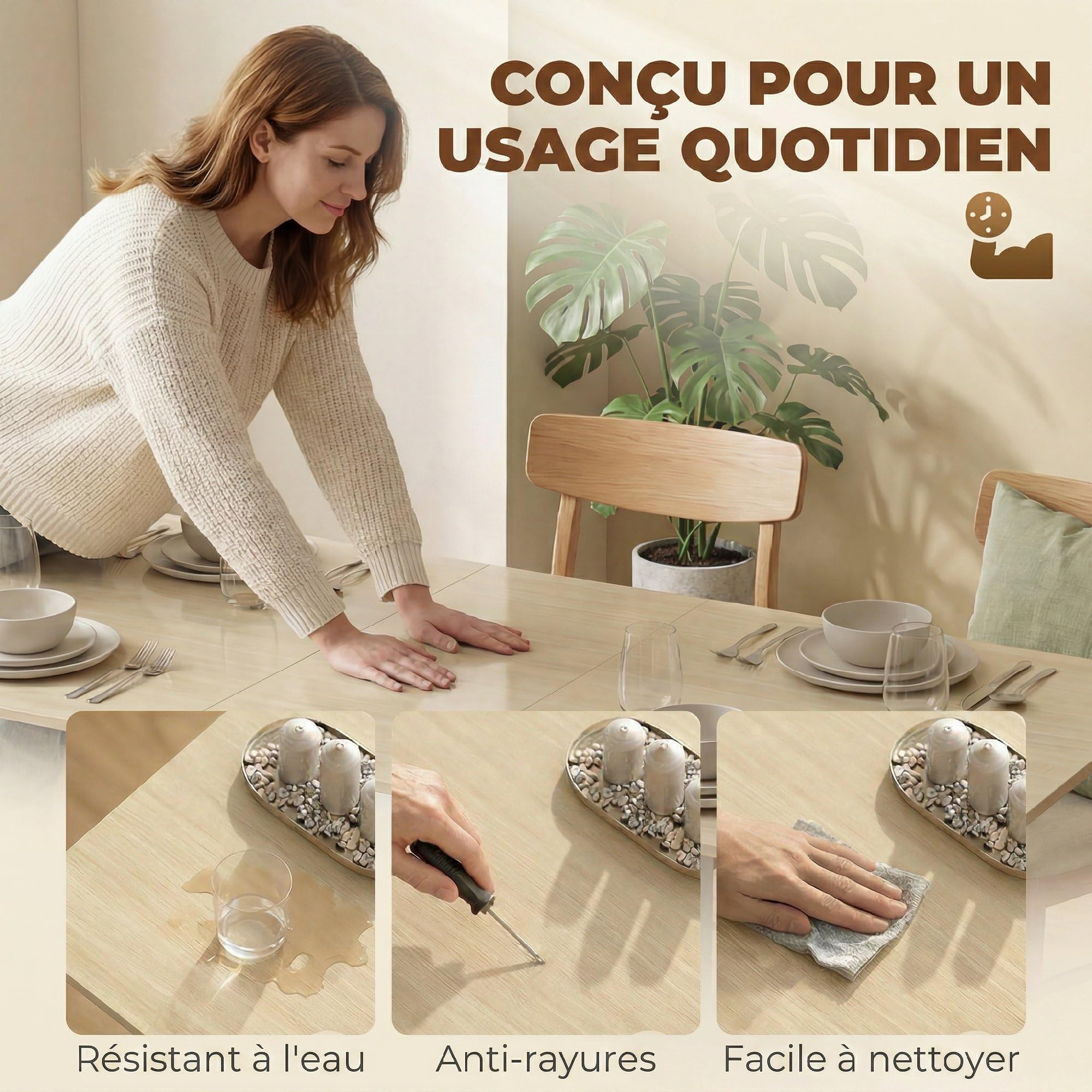 HOMCOM Table à Manger Pliante pour 6 Personnes 39-168 cm 2 Tiroirs Blanc | Table de Cuisine Rectangulaire, 2 Abattants, 4 Étagères Ouvertes, Pieds en Bois de Pin, Petit Espace, Salle à Manger