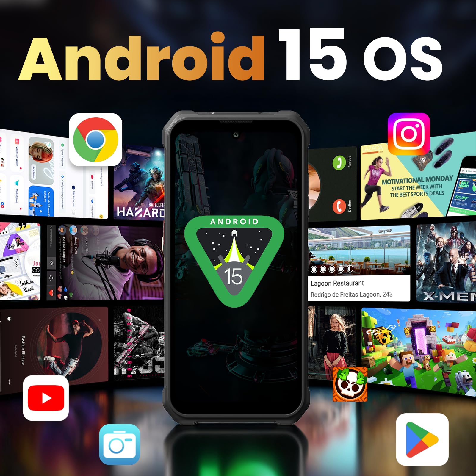 FOSSiBOT F110 Pro 5G Telefono Cellulare Infrangibile 10000mAh 20GB + 128GB/2TB, Altoparlante 128dB, Dimensity 6300 Display HD+ 6,745", Android 15 Smartphone Infrangibile 50MP, Dual SIM IP68/IP69K/NFC