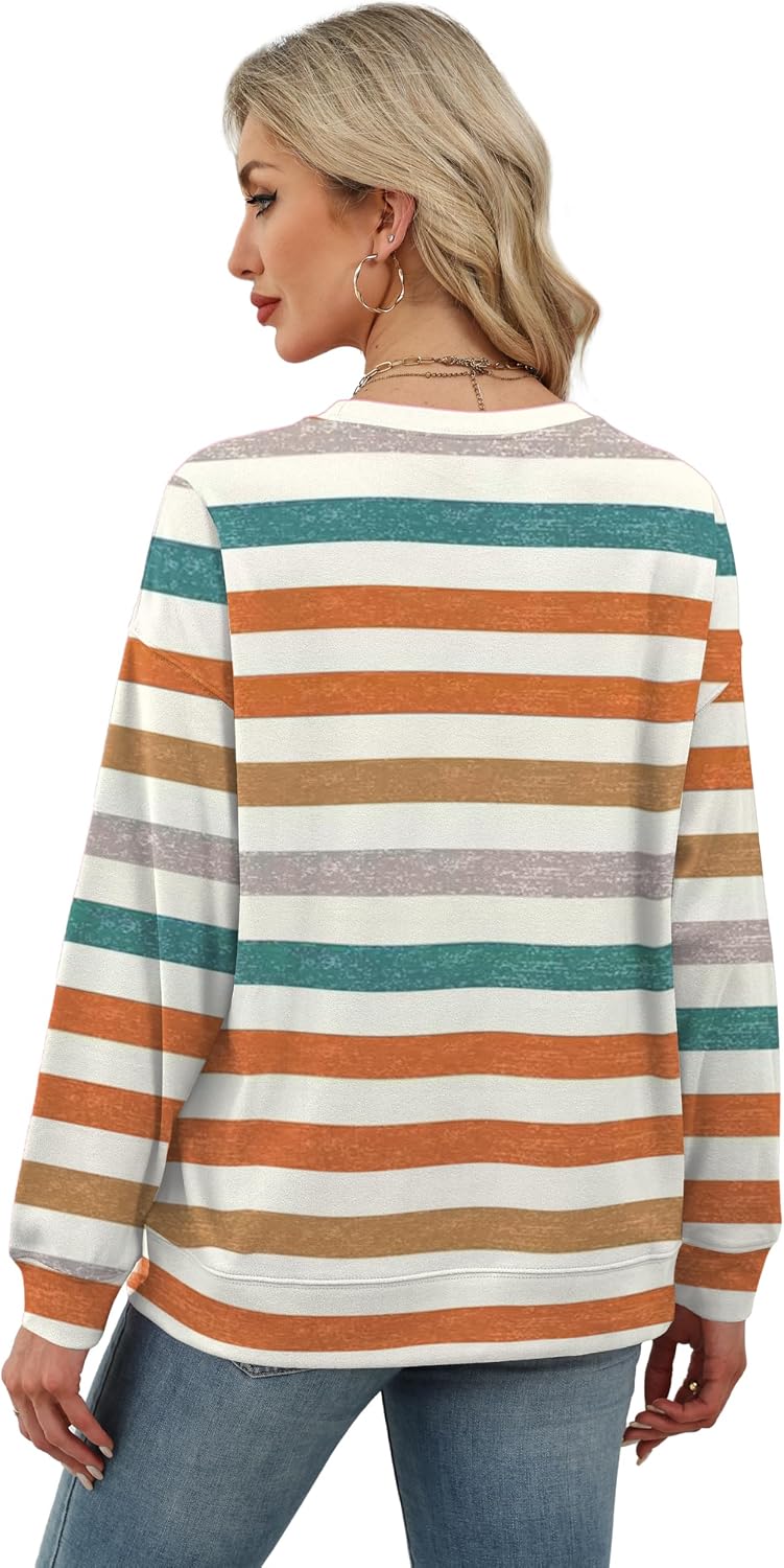  Women's Crew Neck Sweatshirt Long Sleeve Tops for Women Fall Clothes thumbnail