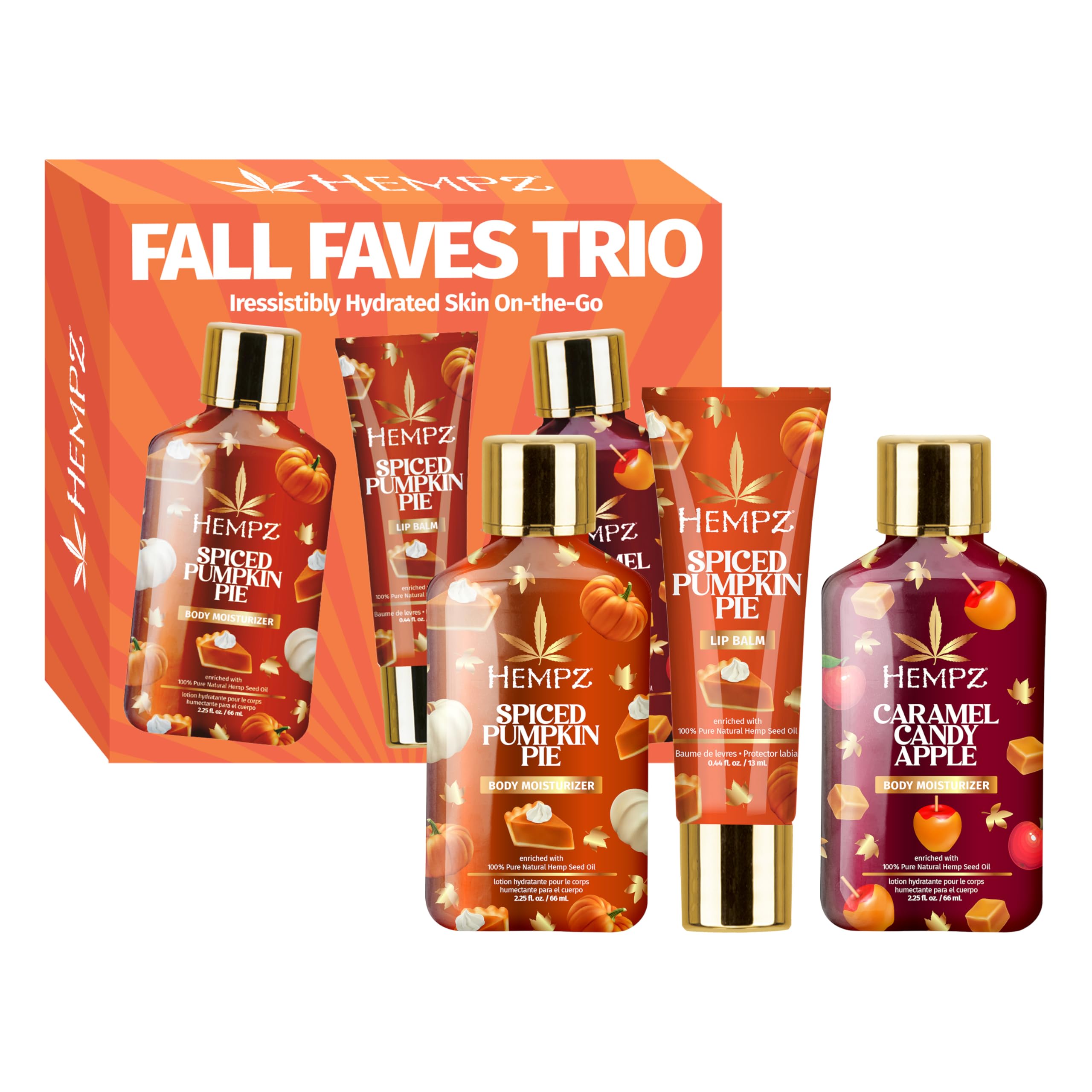 Amazon.com : Hempz Fall Faves Trio Lotion & Lip Balm Set, Limited
