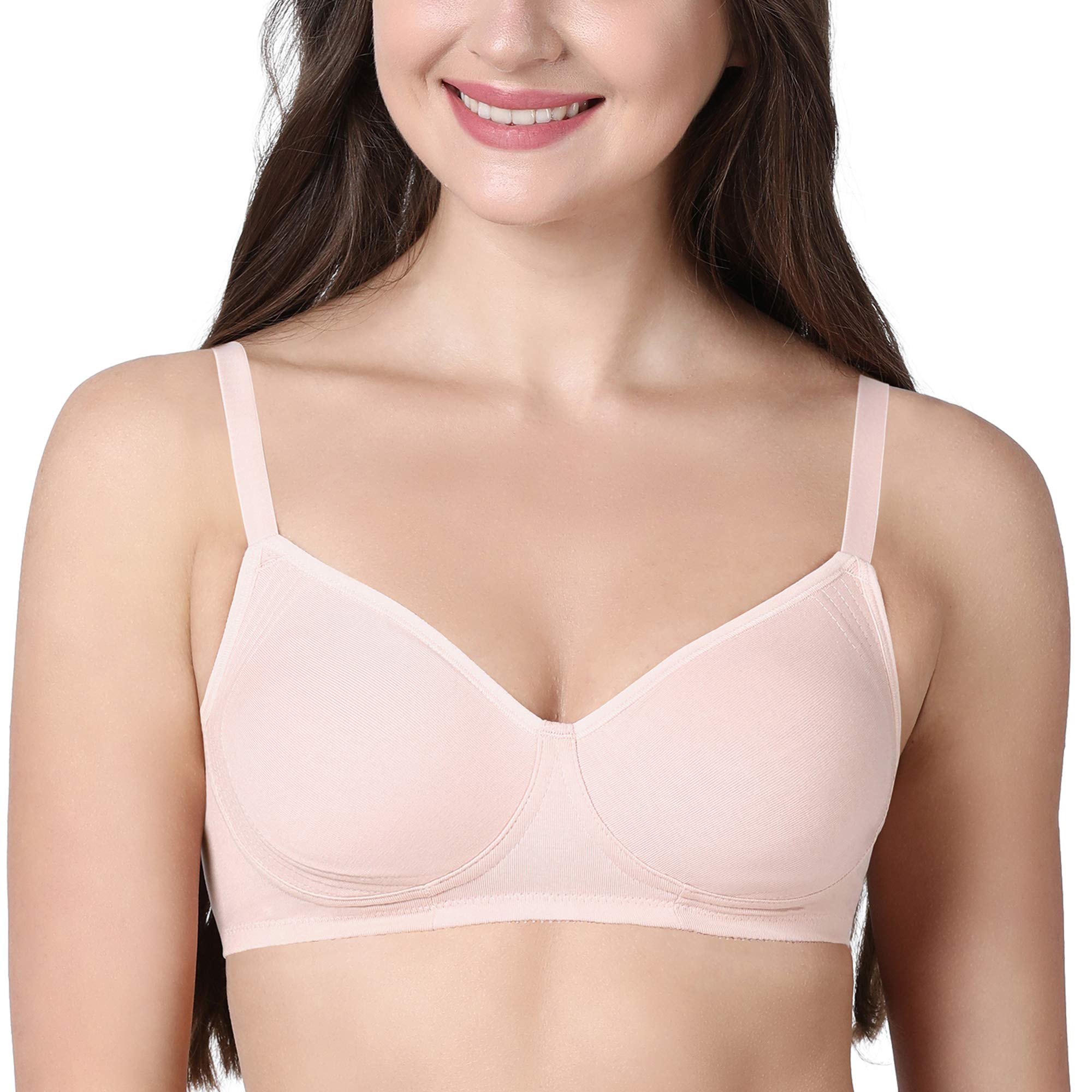 Enamor Fab-Cool A042 Women's Side Support Stretch Cotton High Coverage Non-Padded Bra, brapearl, 38B