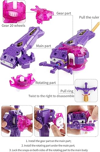 Miniatura 7 de Bay Blades Battling Top Toy Set Metal Fusion Sword Launcher LR Gyro Booster B-170 Super King Death Diabolos Bey Burst Turbo Lanzador Izquierdo y