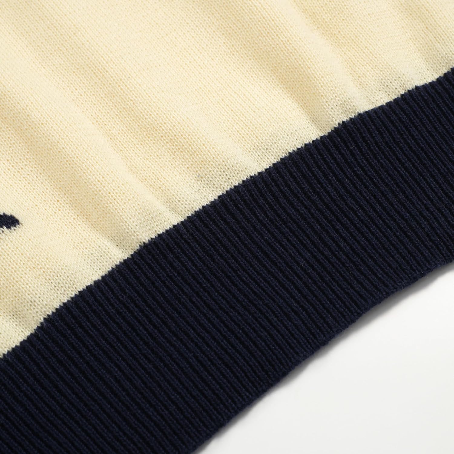 OXKNIT Knit Polo Shirts for Men, Dark Blue Star Vintage Polo Shirt Casual Short Sleeve Begie Golf T Shirts - Image 5