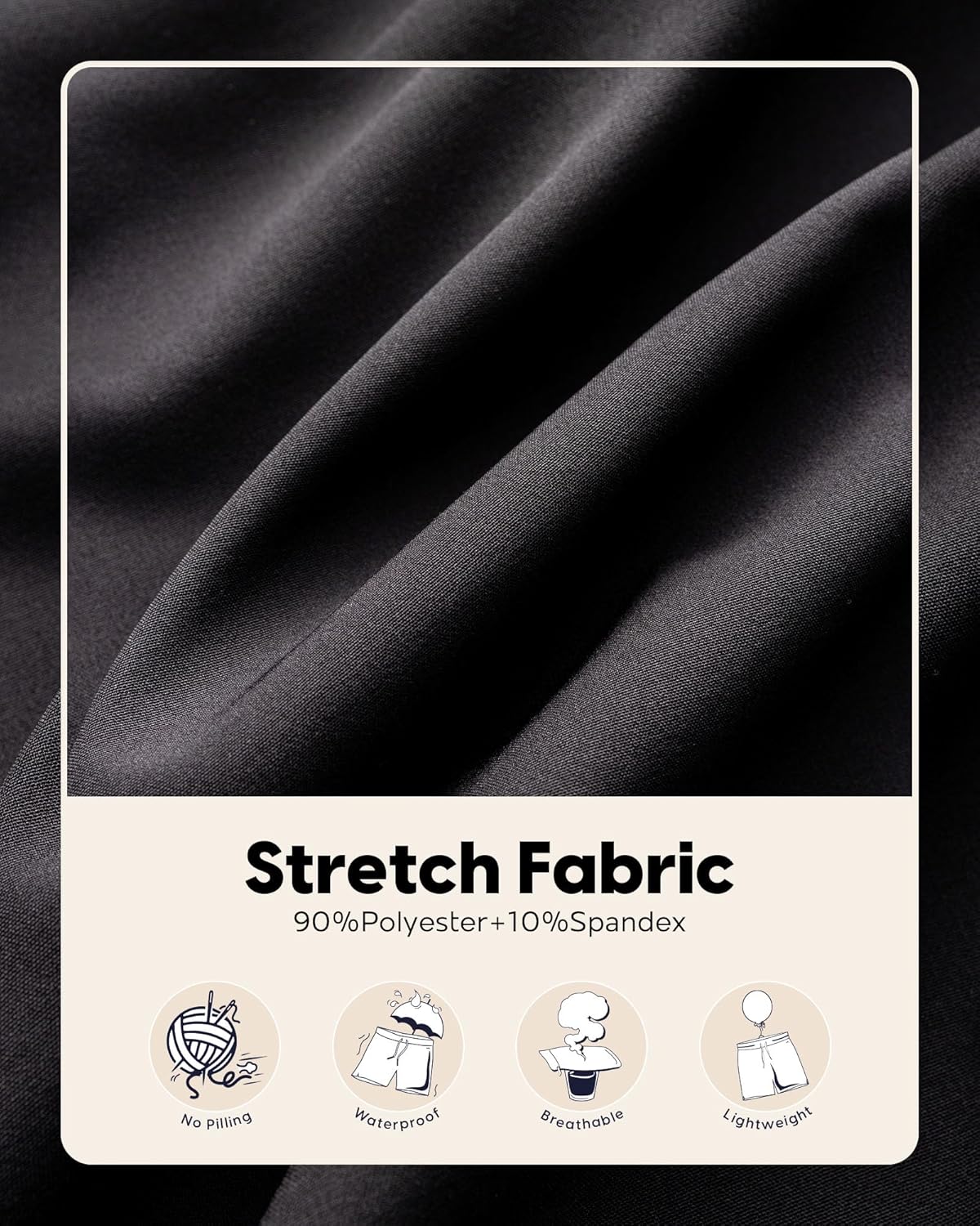 maamgic Mens Casual Shorts with Compression Liner 5/7 Inch Classic Fit Khaki Shorts - Image 6