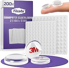Filzada 200 x Elastic Buffer Set D8/D10 mm - Elastic Buffer Set Transparent - Stop Buffer for Doors, Cabinets, Glass - Door Buffer Rubber - Rubber Stopper - Rubber Buffer - Rubber Knobs Self-Adhesive