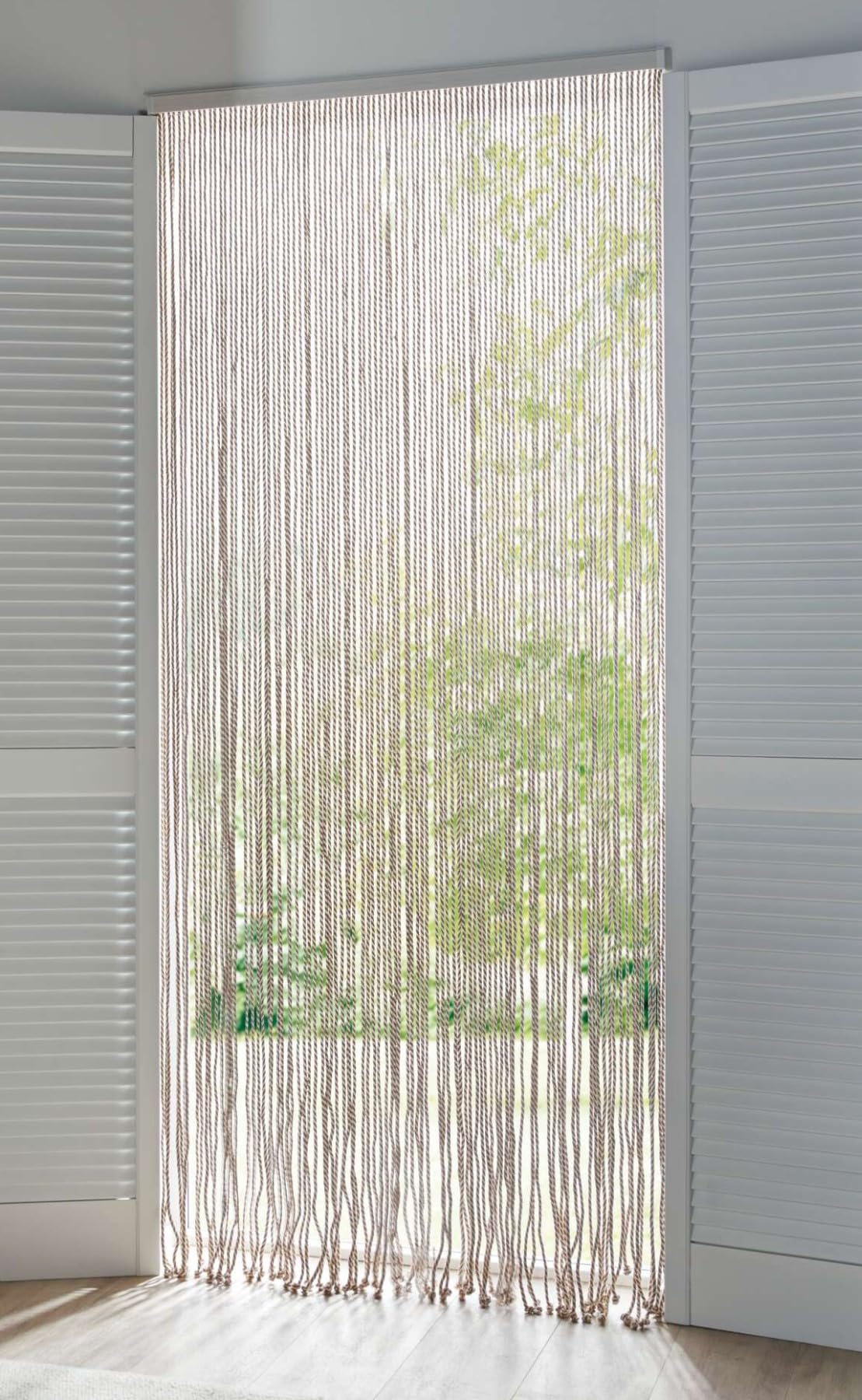 Dekoleidenschaft Türvorhang Rope aus Poly-Baumwolle, 90x200 cm, Balkontür Insektenschutz-Vorhang, Fliegenvorhang, Fadenvorhang