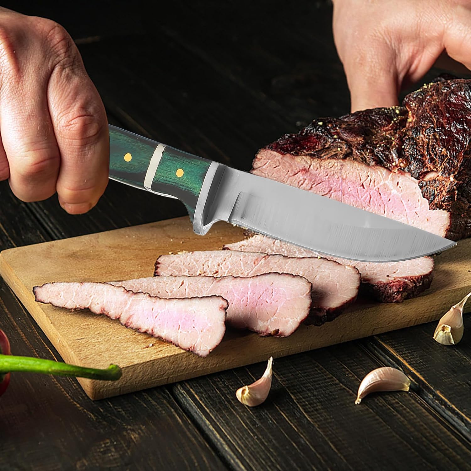 Stainless Steel Mutton Chopper Small Meat Cleaver with Ergonomic Handle for Kitchen and Roast Lamb Cutting Anti-skid Blade for Precise Slicing and Use