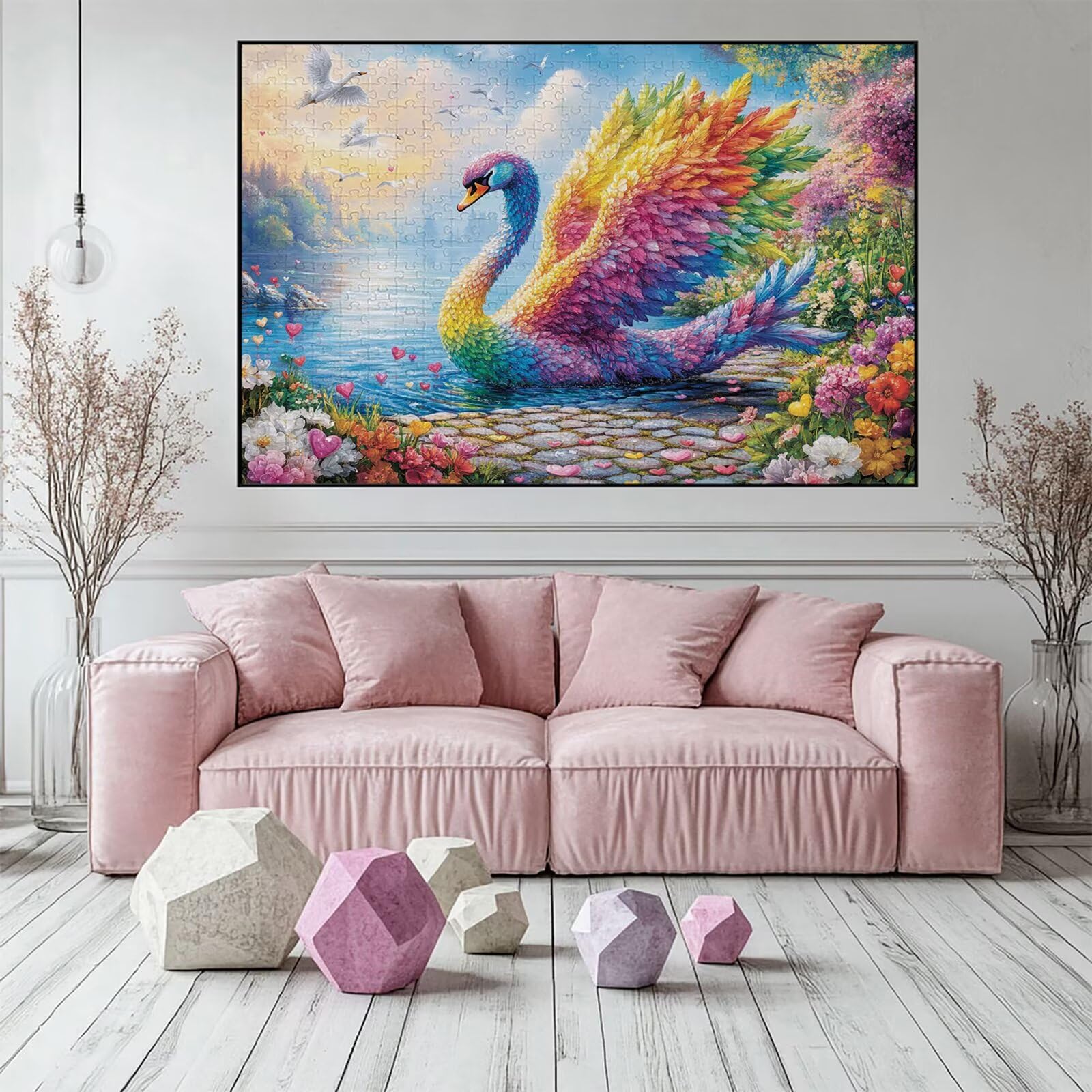 Puzzle 3000 elementów gęś puzzle dla dorosłych kwiaty 122 x 81 cm Unikalne rzemiosło klasyczne 3D drewniana układanka do rodzinnych gier aktywnych, układanka do samodzielnego wykonania nawet do