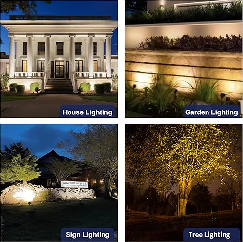 Miniatura 5 de Gardenreet Luz de inundación de latón macizo - Luz LED de paisaje de lavado de pared de bajo voltaje, para exteriores, 12 V, cableada, impermeable,