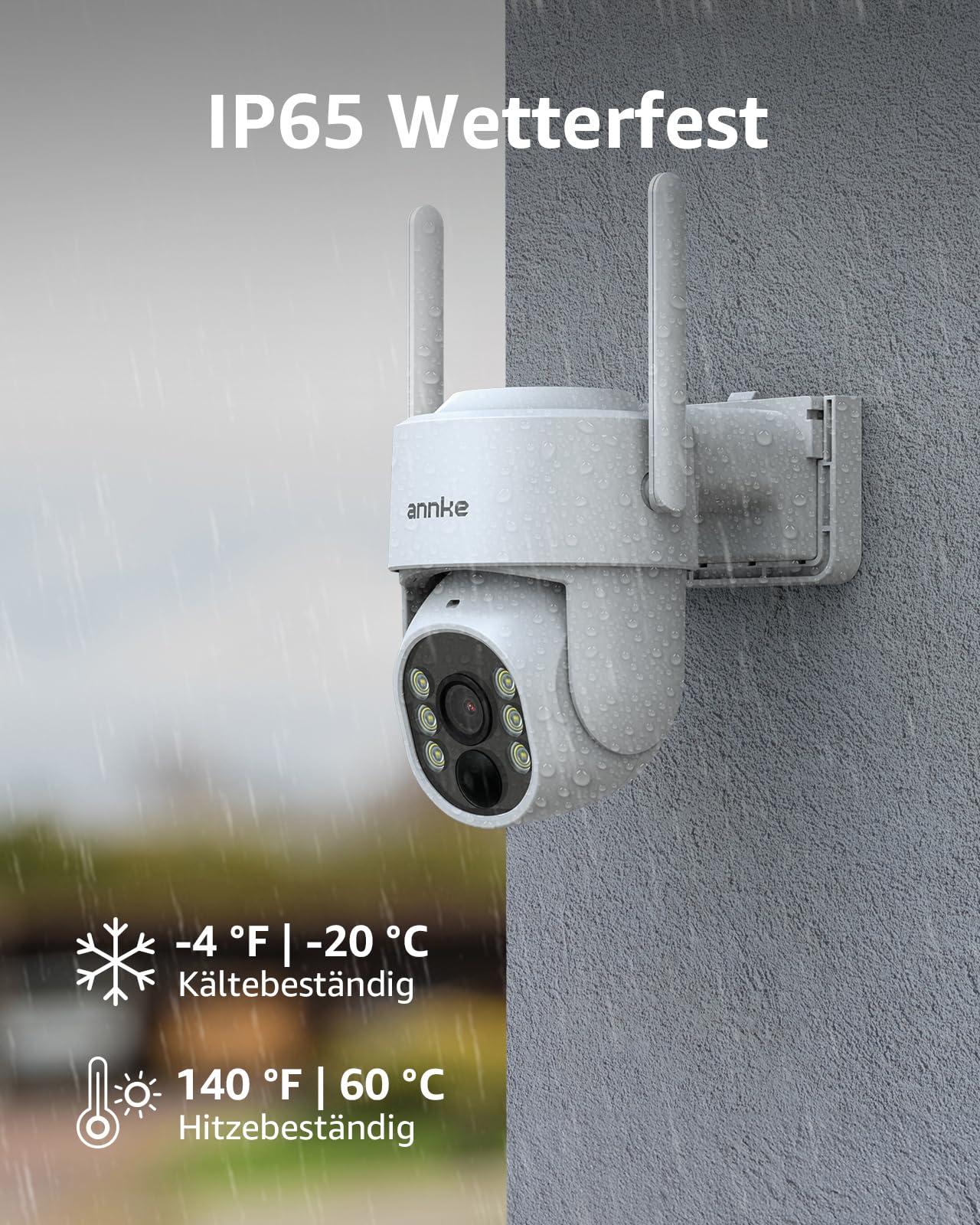 ANNKE 4MP Überwachungskamera Set Aussen WLAN mit 12''Monitor, 10CH 4K Wireless NVR, 2X 4MP PTZ WiFi Kameras mit 2-Wege Audio, Farbe Nachtsicht, Personenerkennung, Spotlight Alarm, 128GB SD Karte