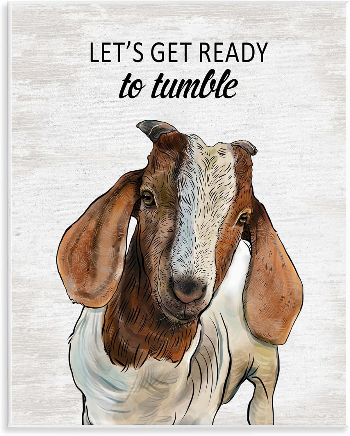 Stupell Industries Ready To Tumble Laundry Goat Wall Plaque Art, design by Lettered and Lined, 11 x 14