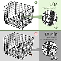 Vista 4 de Wire Storage Basket for Kitchen Pantry: GGIU Stackable Kitchen Counter Organizers - Wire Organizing Bin for Produce Vegetable Potato and Onion Black