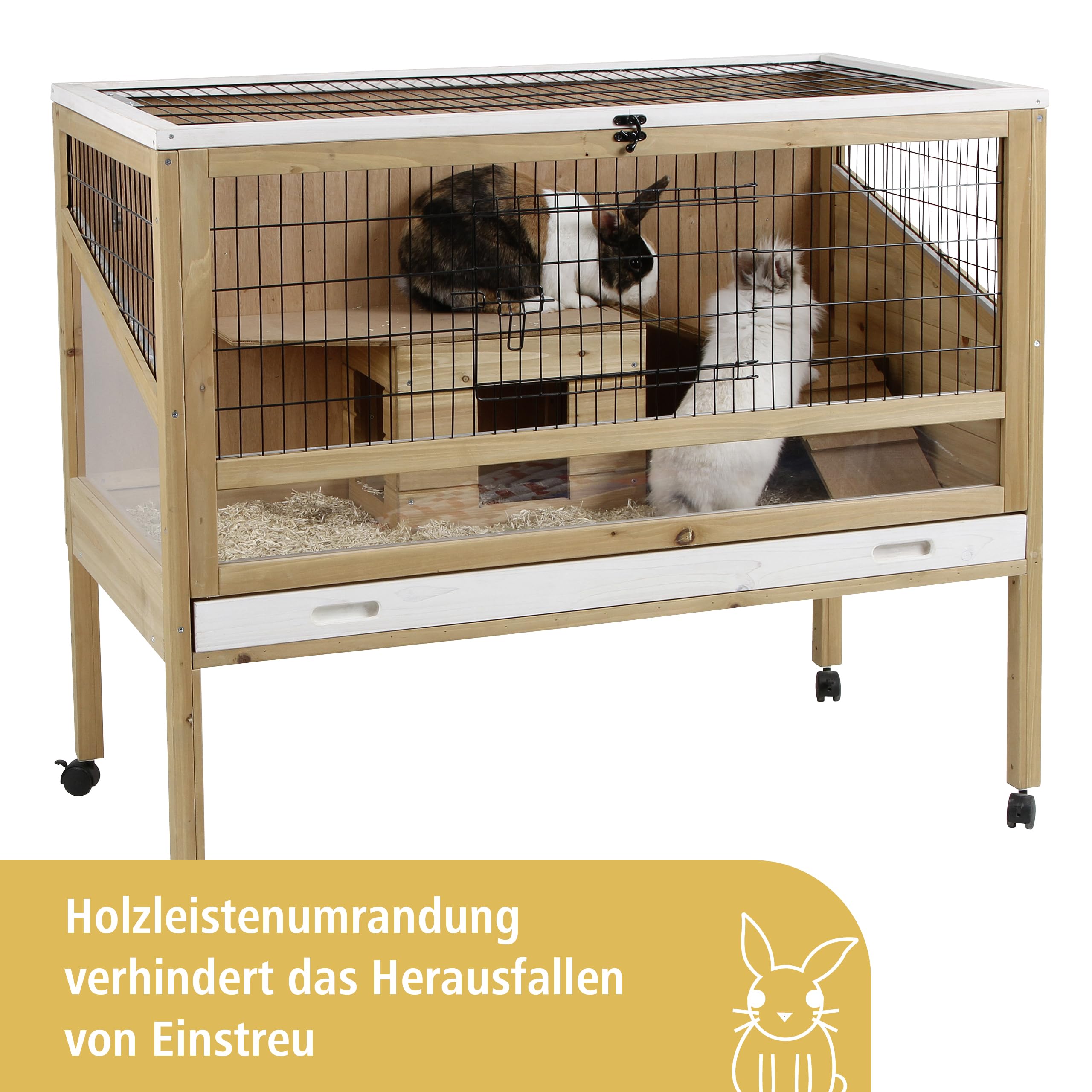 Kerbl Pet Indoor Deluxe Klatka dla Małych Zwierząt, Brązowy, 115 x 60 x 92.5 cm