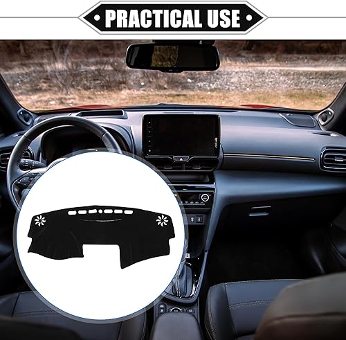 Miniatura 9 de Cubierta de salpicadero compatible con Toyota Camry 2007-2011, poliéster antideslizante, color negro y rojo